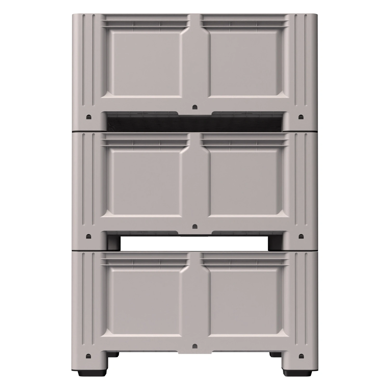 Большой контейнер 1130x1130x580 мм iPlast iBOX светло-серый со сплошными стенками и дном, на ножках