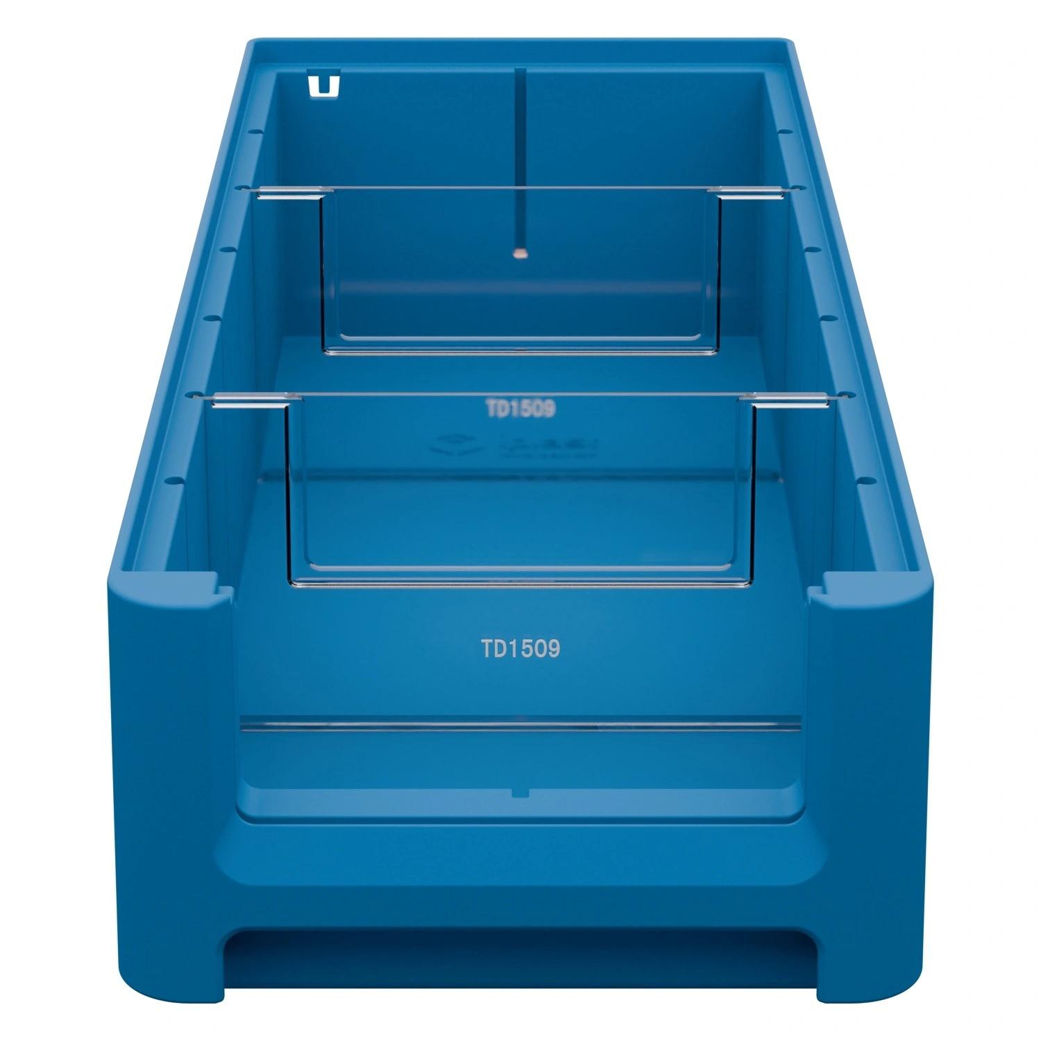 Полочный контейнер SK-41509 400х155х90 мм iPlast голубой с 2 поперечными перегородками