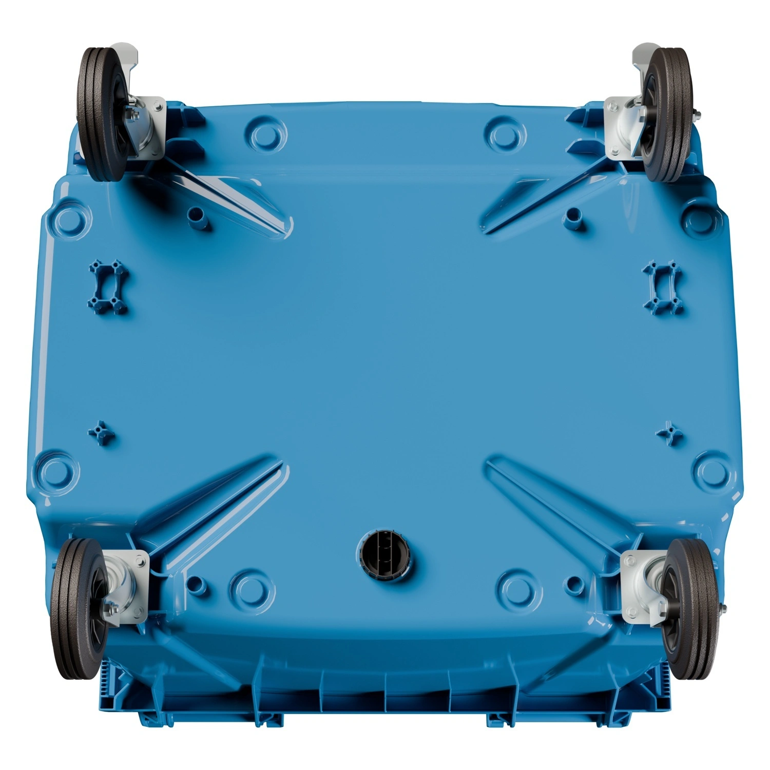 Мусорный контейнер 1100 л iPlast тёмно-голубой 4-колёсный с тёмно-голубой крышкой N2 (20.807.2)