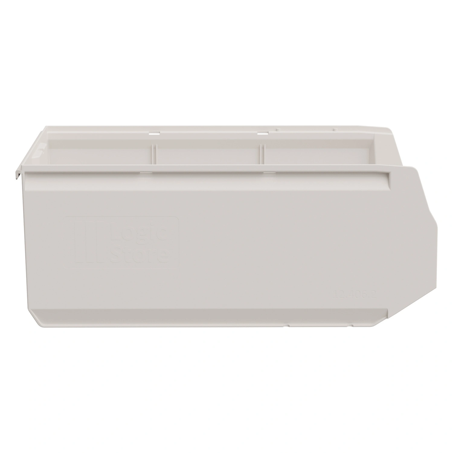 Складской лоток Logic Store 500x300x200 мм iPlast белый с отверстиями для перегородок
