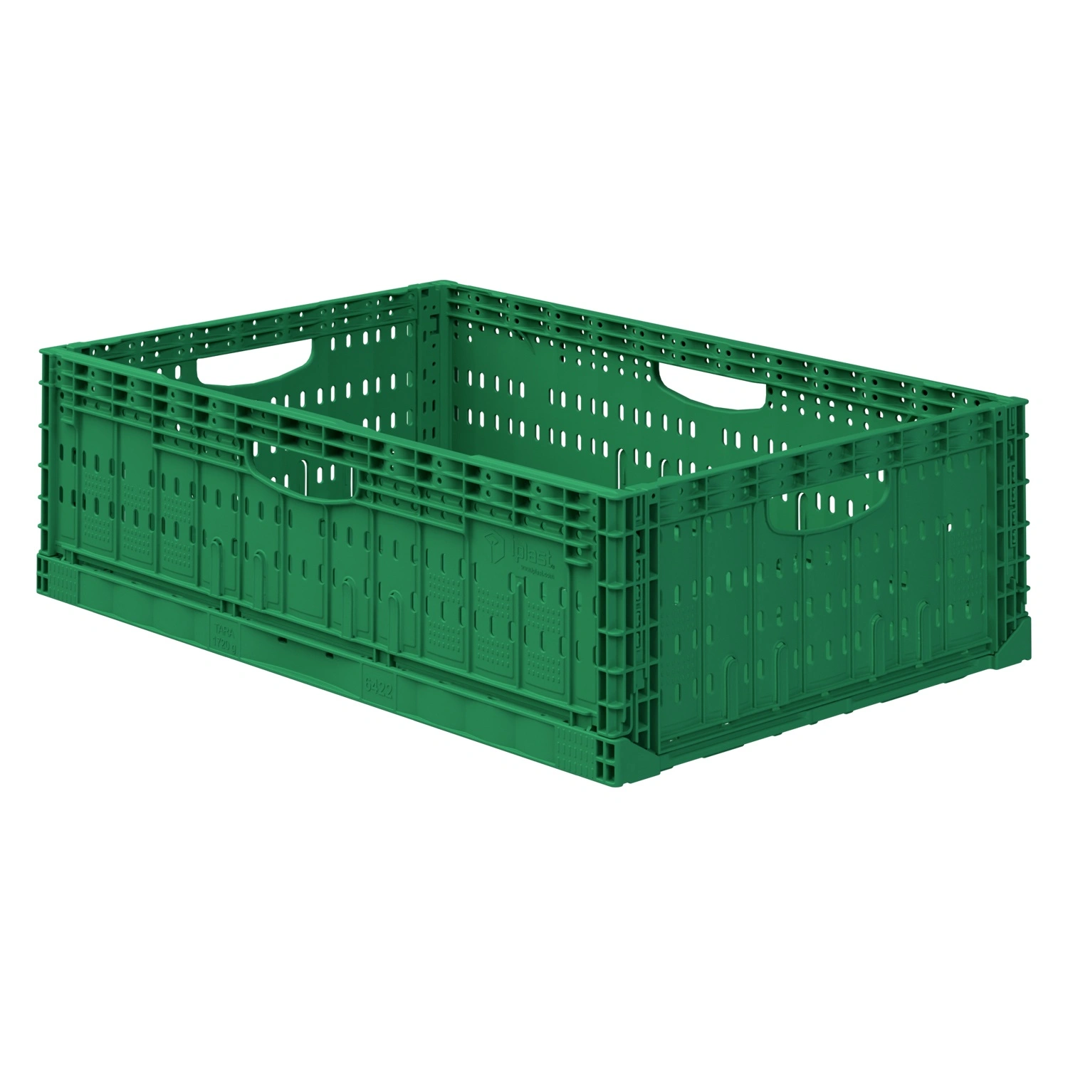Складной ящик FC-6418 600х400х180 мм iPlast зелёный перфорированный