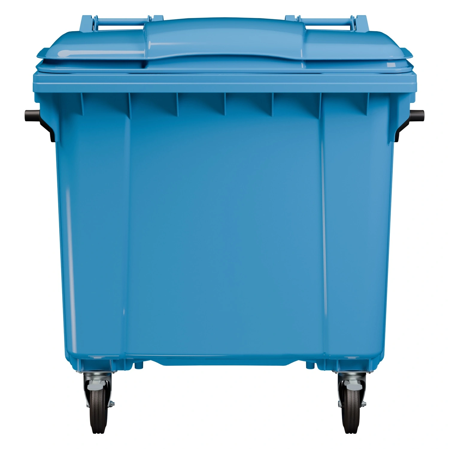 Мусорный контейнер 1100 л iPlast тёмно-голубой 4-х колёсный с тёмно-голубой крышкой N2 (20.807.2)