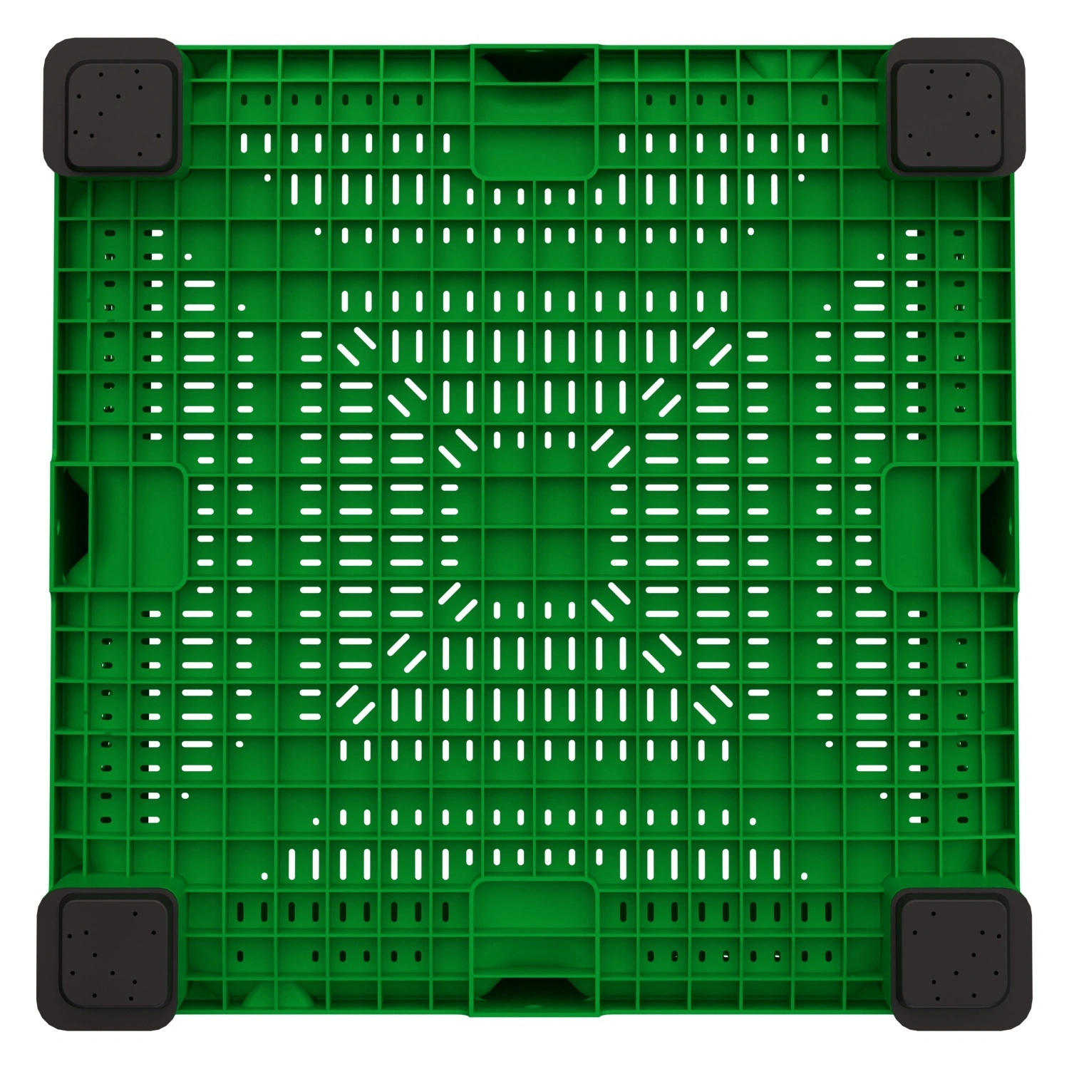 Большой контейнер 1130x1130x760 мм iPlast iBOX салатовый c перфорированными стенками и дном, на ножках