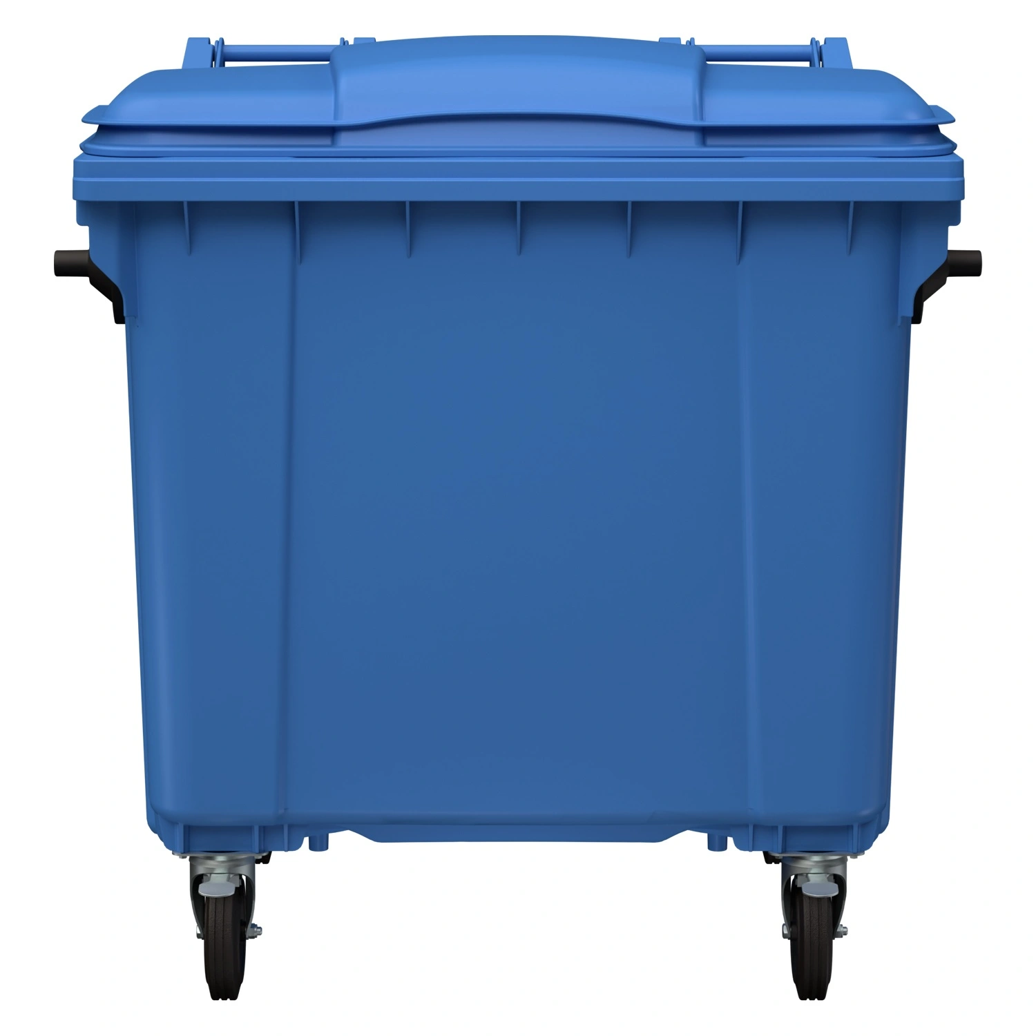 Мусорный контейнер 1100 л iPlast тёмно-голубой 4-колёсный с тёмно-голубой крышкой N2 (20.807.2)