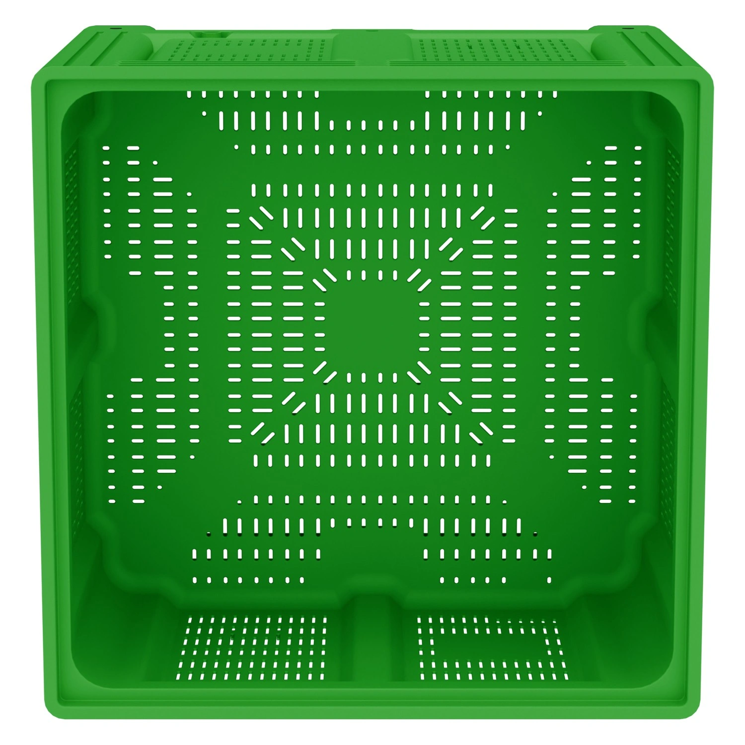 Большой контейнер 1130x1130x760 мм iPlast iBOX салатовый c перфорированными стенками и дном, на ножках