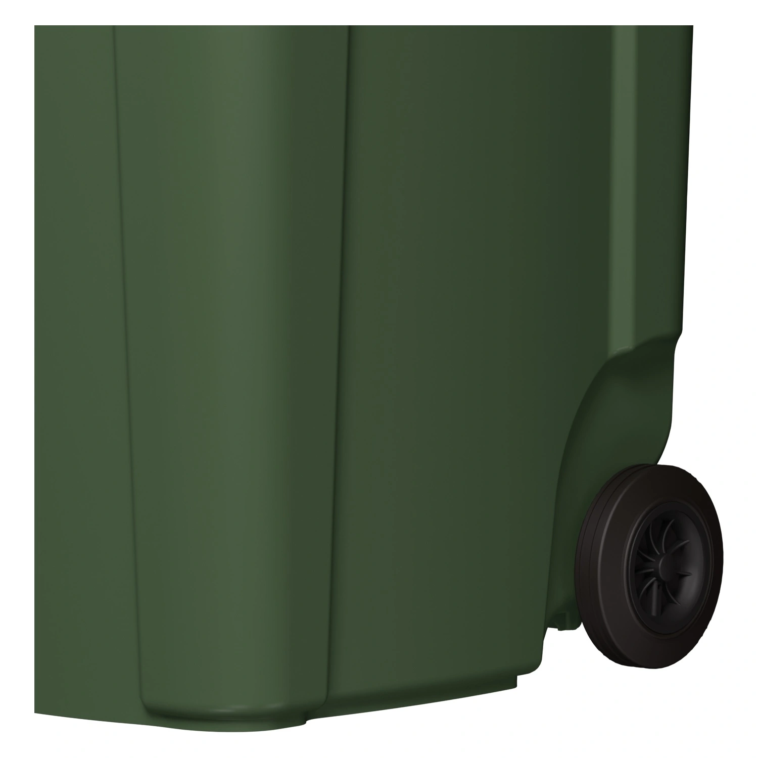 Мусорный контейнер 360 л iPlast зелёный 2-колёсный (д. 200 мм) с зелёной крышкой