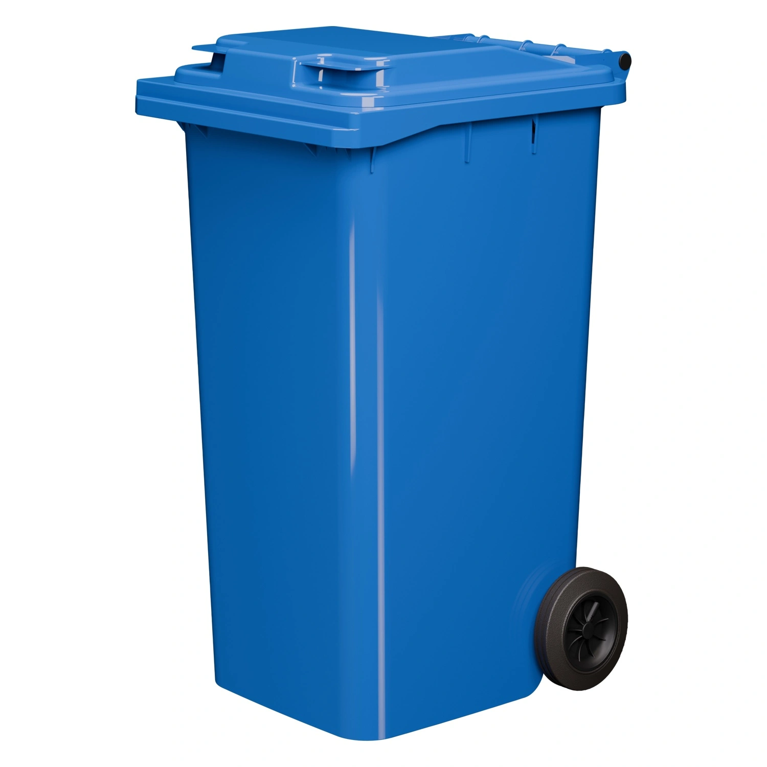 Мусорный контейнер 240 л iPlast синий 2-колёсный (д. 200 мм) с синей полипропиленовой крышкой