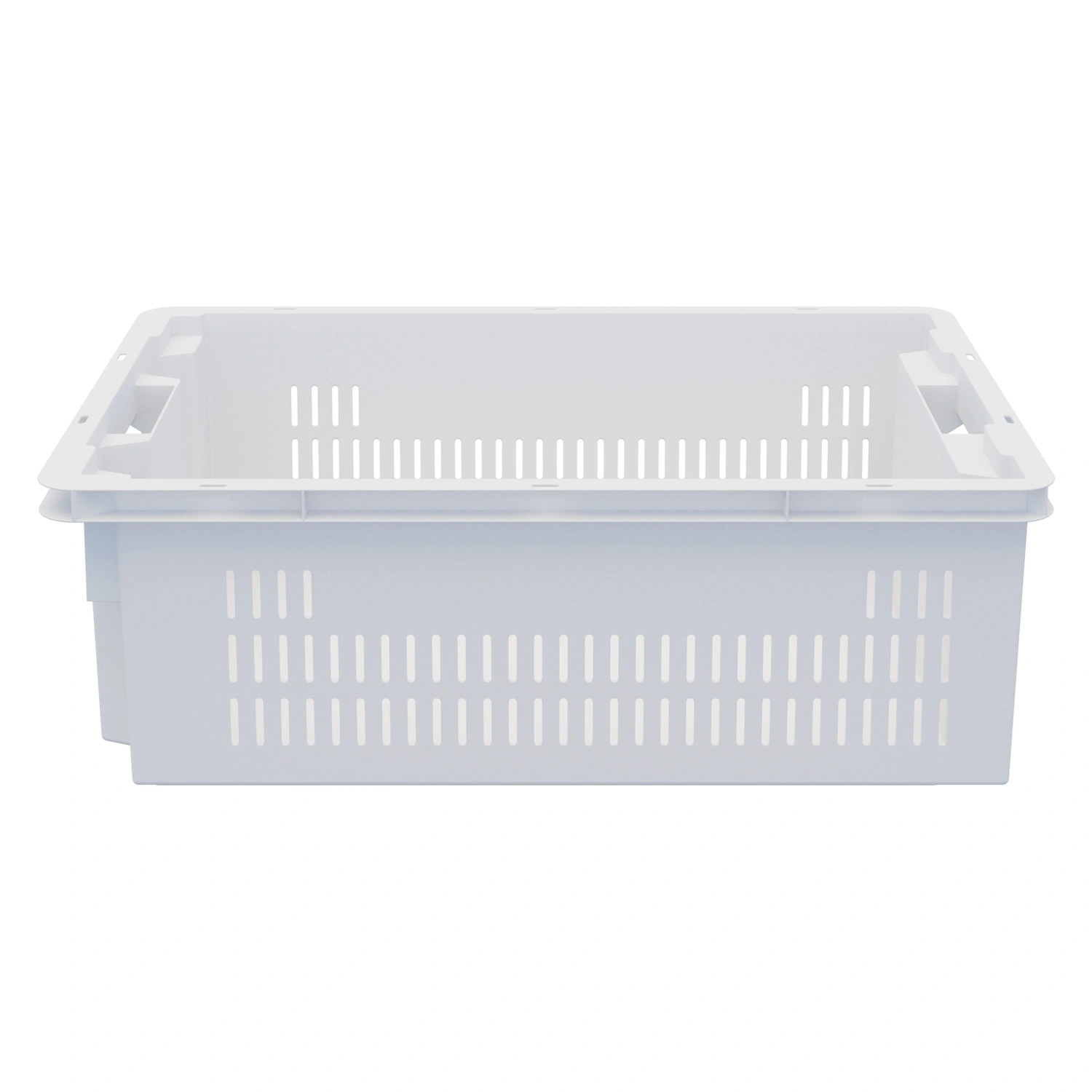 Пищевой ящик универсальный 600х400х200 мм iPlast белый с перфорированными стенками и сплошным дном