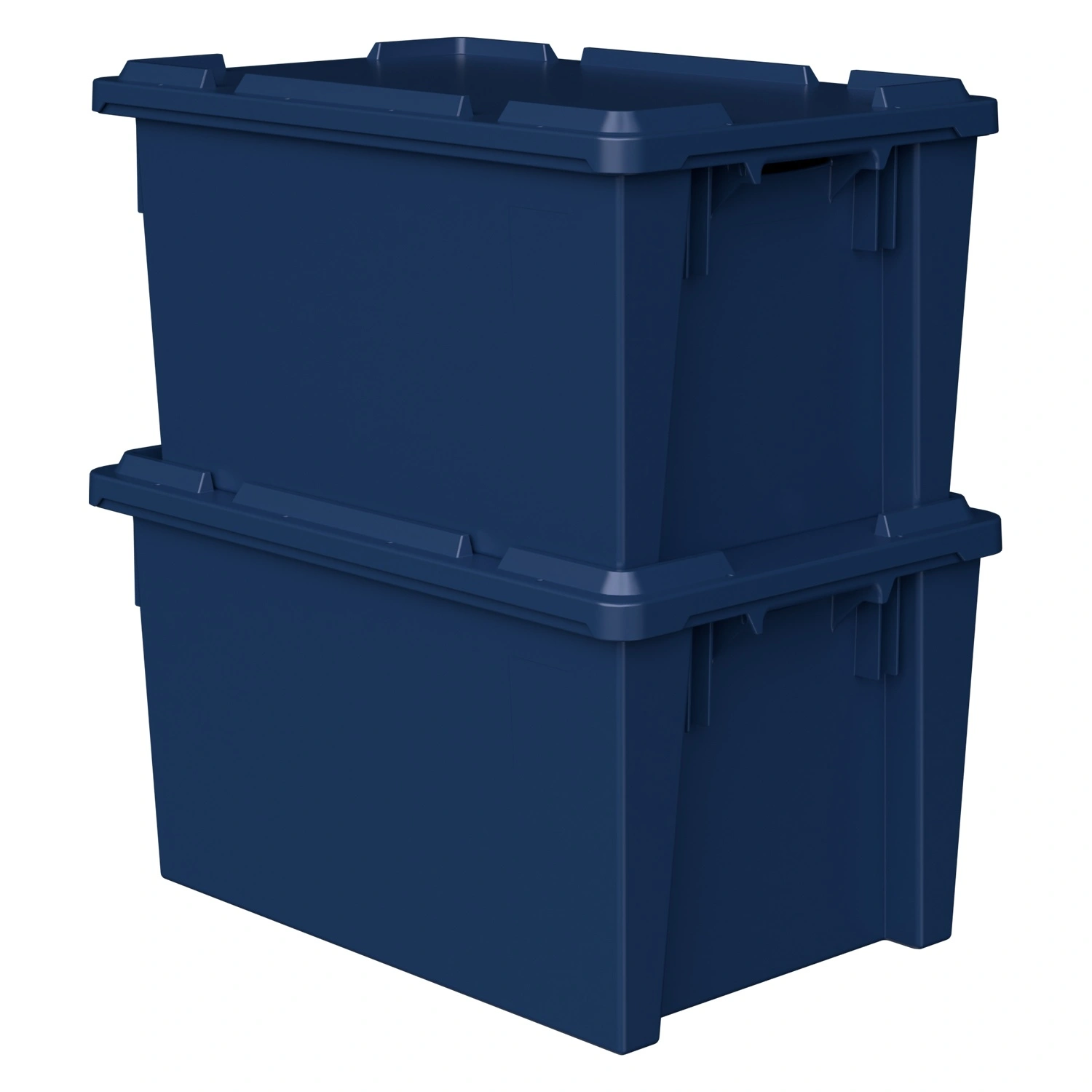 Поворотно-вкладываемый контейнер KD-6430.1 600х400х300 мм iPlast синий индиго со сплошным дном