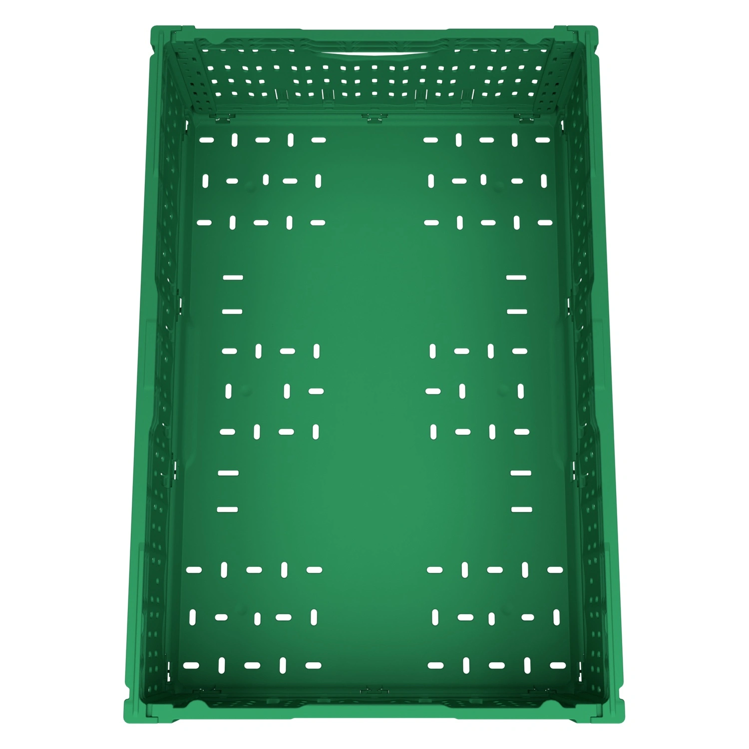Складной ящик FC-6418 600х400х180 мм iPlast зелёный перфорированный