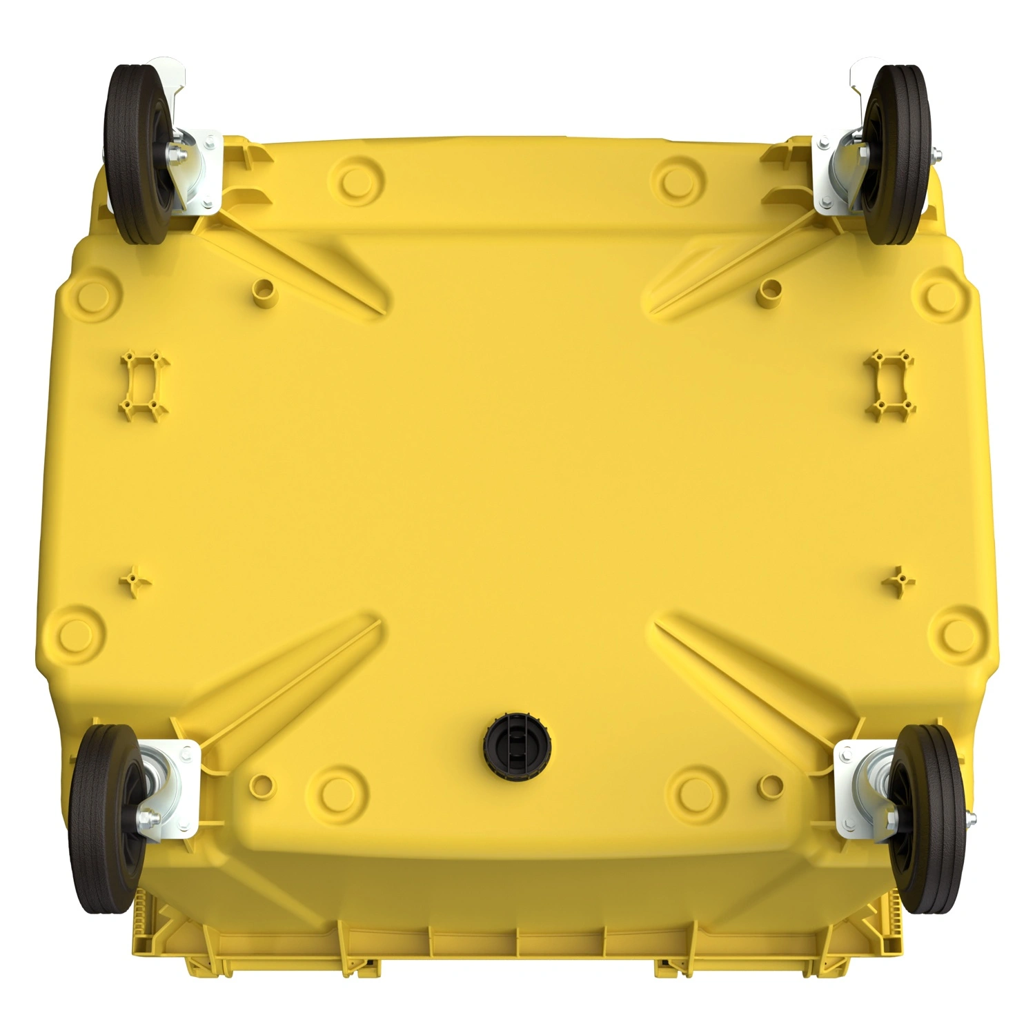 Мусорный контейнер 1100 л iPlast жёлтый 4-колёсный с жёлтой крышкой N2 (20.807.2)