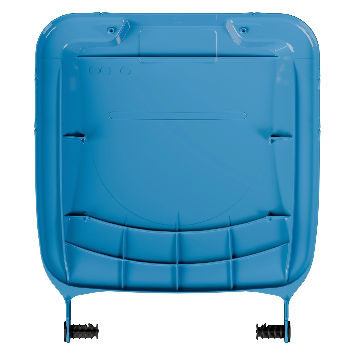 Крышка для мусорного контейнера 120 л (Light) iPlast тёмно-голубая c осями для крепления