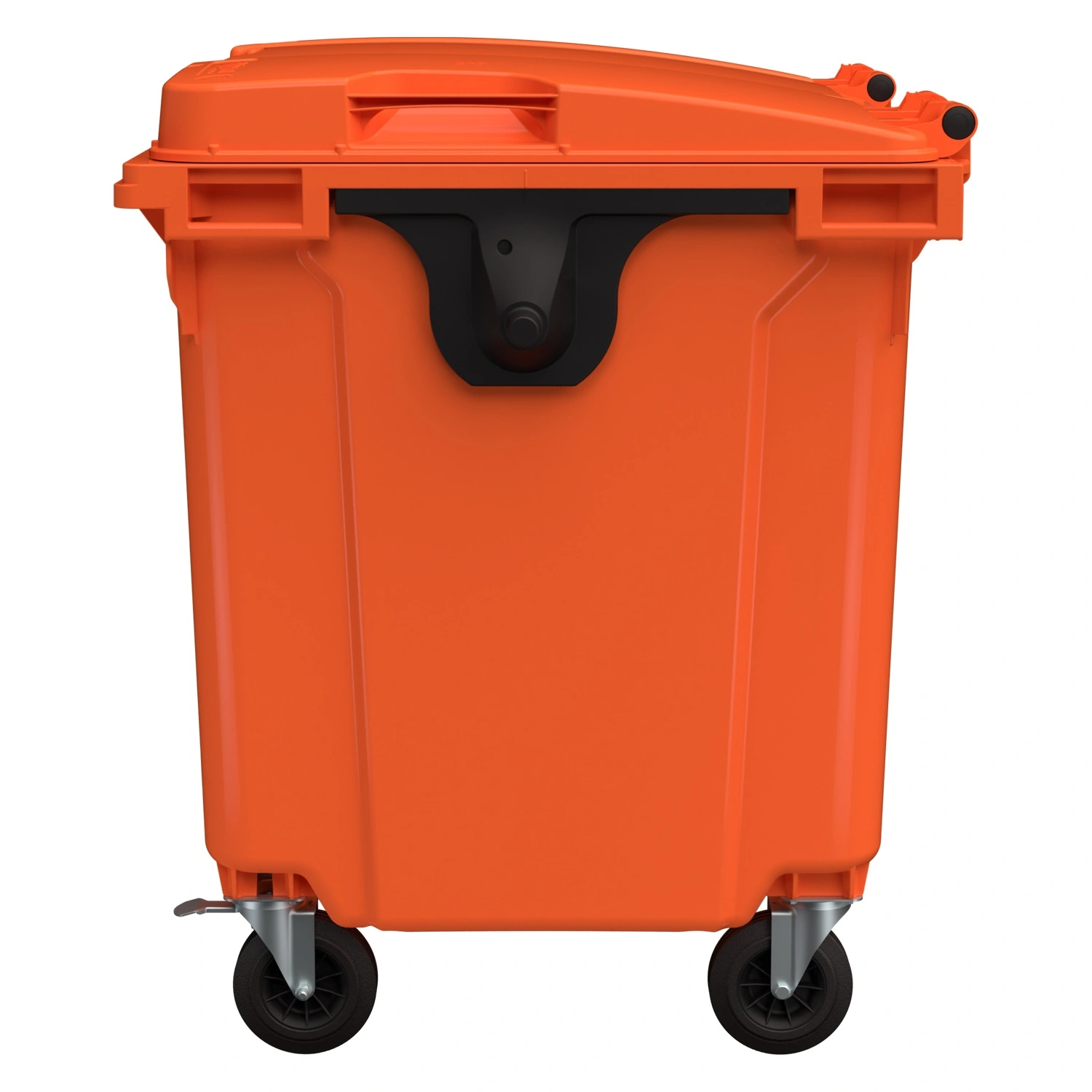 Мусорный контейнер 1100 л iPlast оранжевый 4-колёсный с оранжевой крышкой N1 (20.807.1)