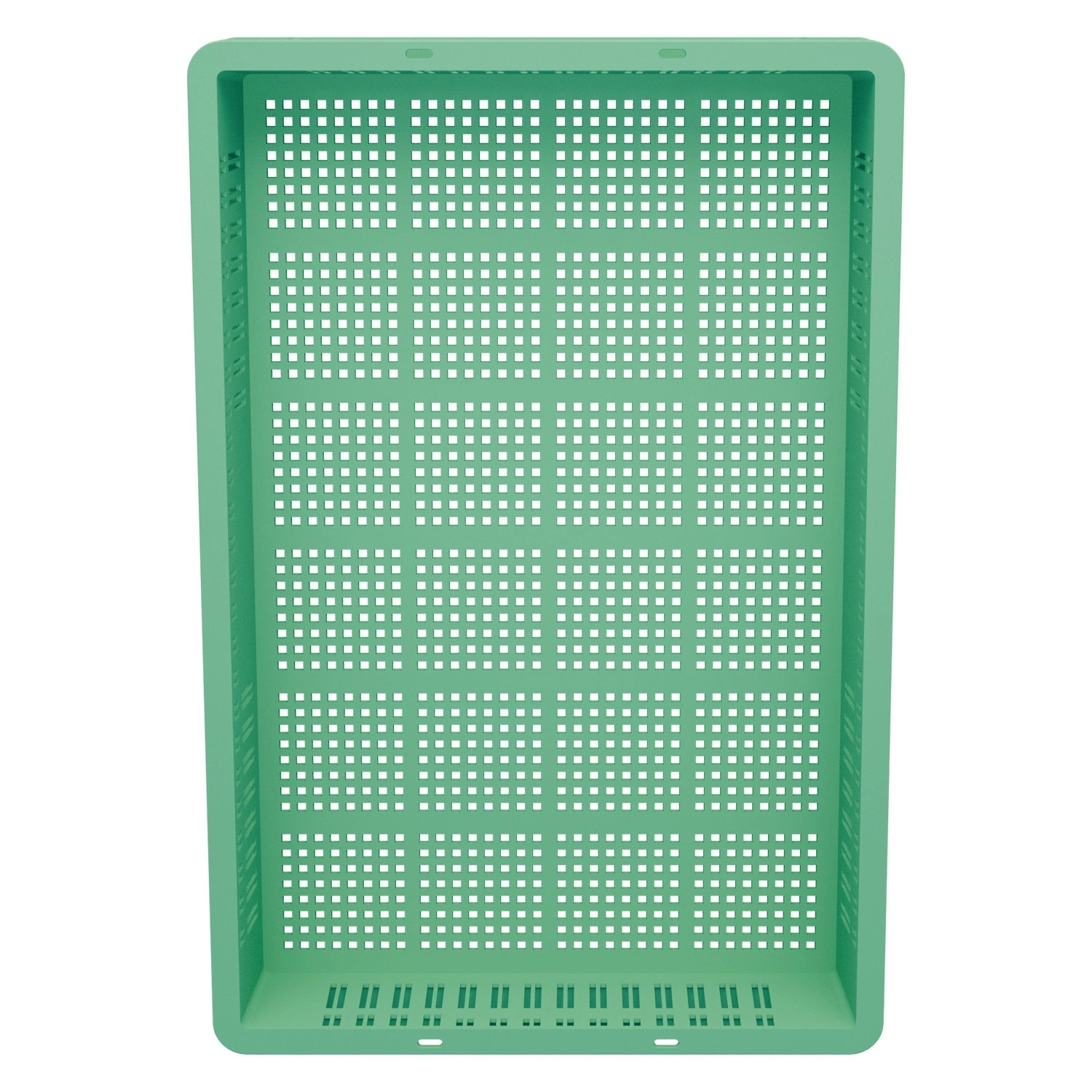 Пищевой ящик универсальный 600х400х75 мм iPlast изумрудный ЭКО с перфорированными стенками и дном