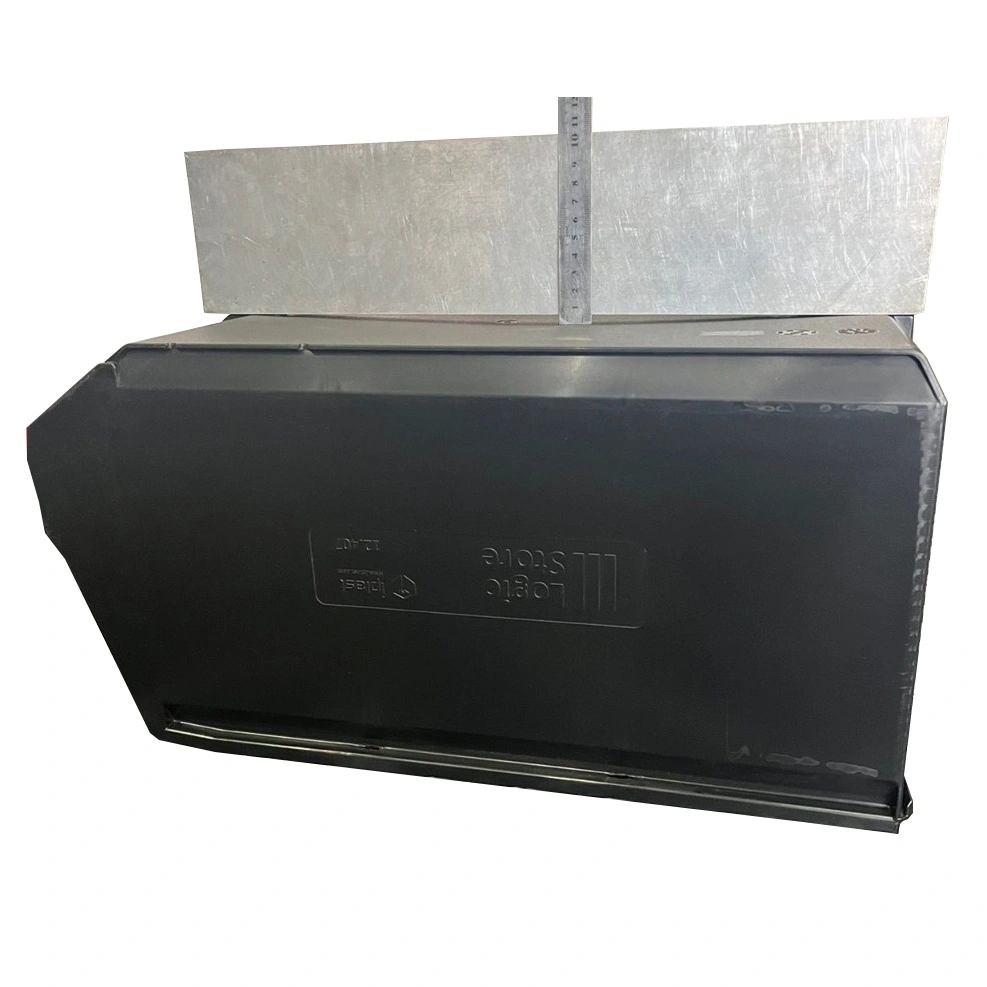 Уценённый складской лоток Logic Store 500х300х250 мм iPlast чёрный ЭКО с отверст. для перегородок N1 (12.407.1)