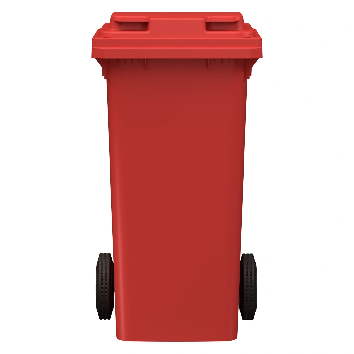 Мусорный контейнер 120 л iPlast красный 2-колёсный (д. 200 мм) с красной крышкой