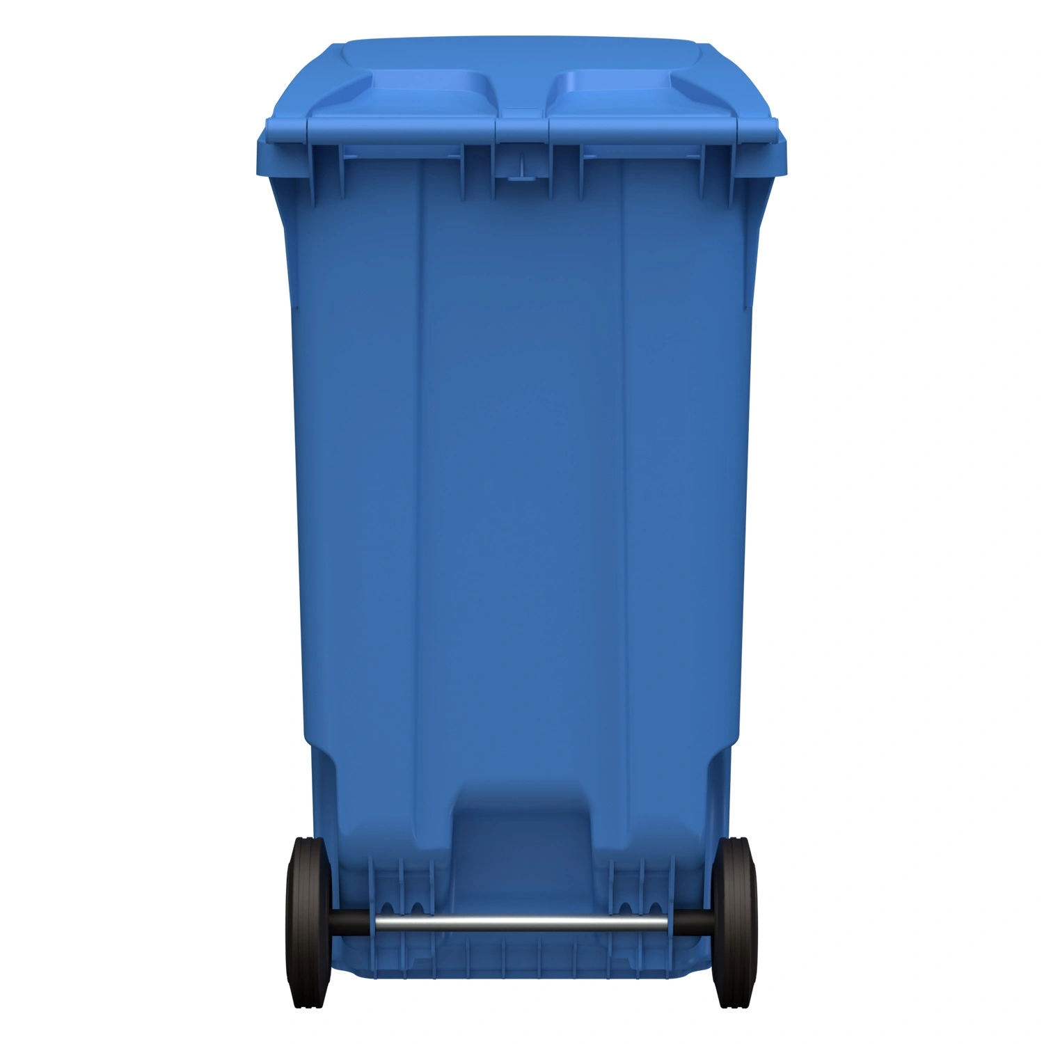 Мусорный контейнер 360 л iPlast тёмно-голубой 2-колёсный (д. 200 мм) с тёмно-голубой крышкой