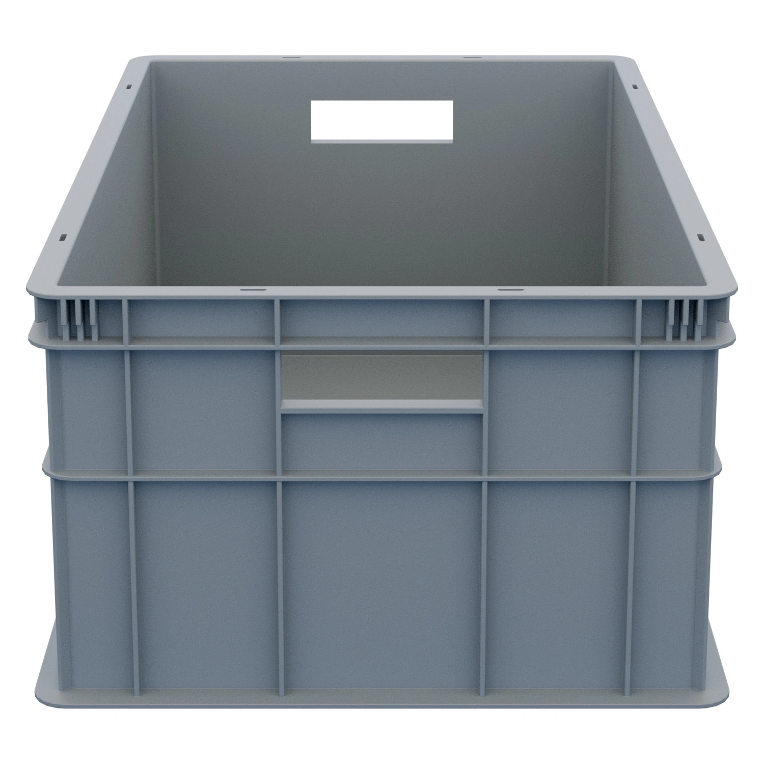 Пищевой ящик универсальный 600х400х259 мм iPlast светло-серый ЭКО со сплошными стенками и дном