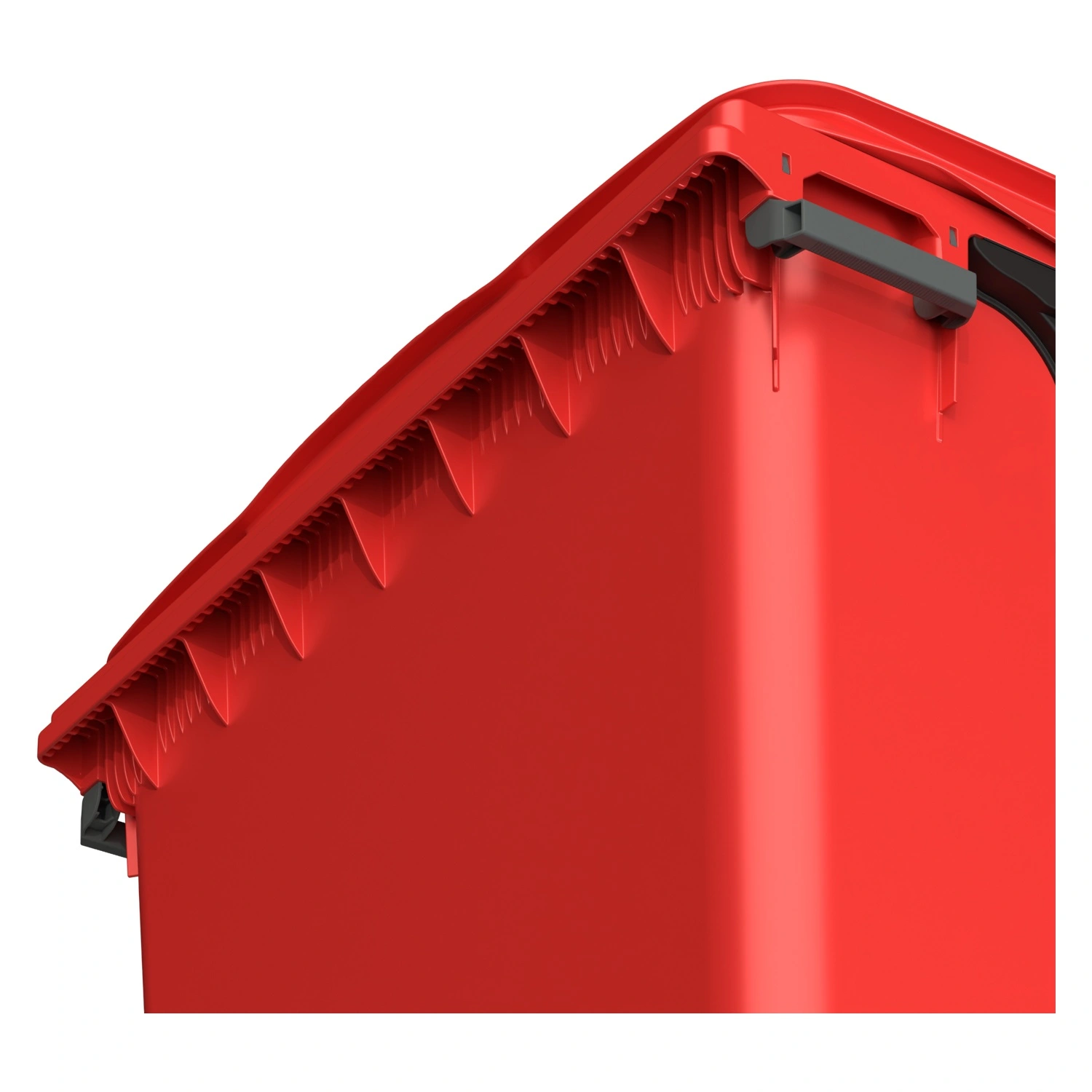 Мусорный контейнер 1100 л iPlast красный 4-колёсный с красной крышкой без педали