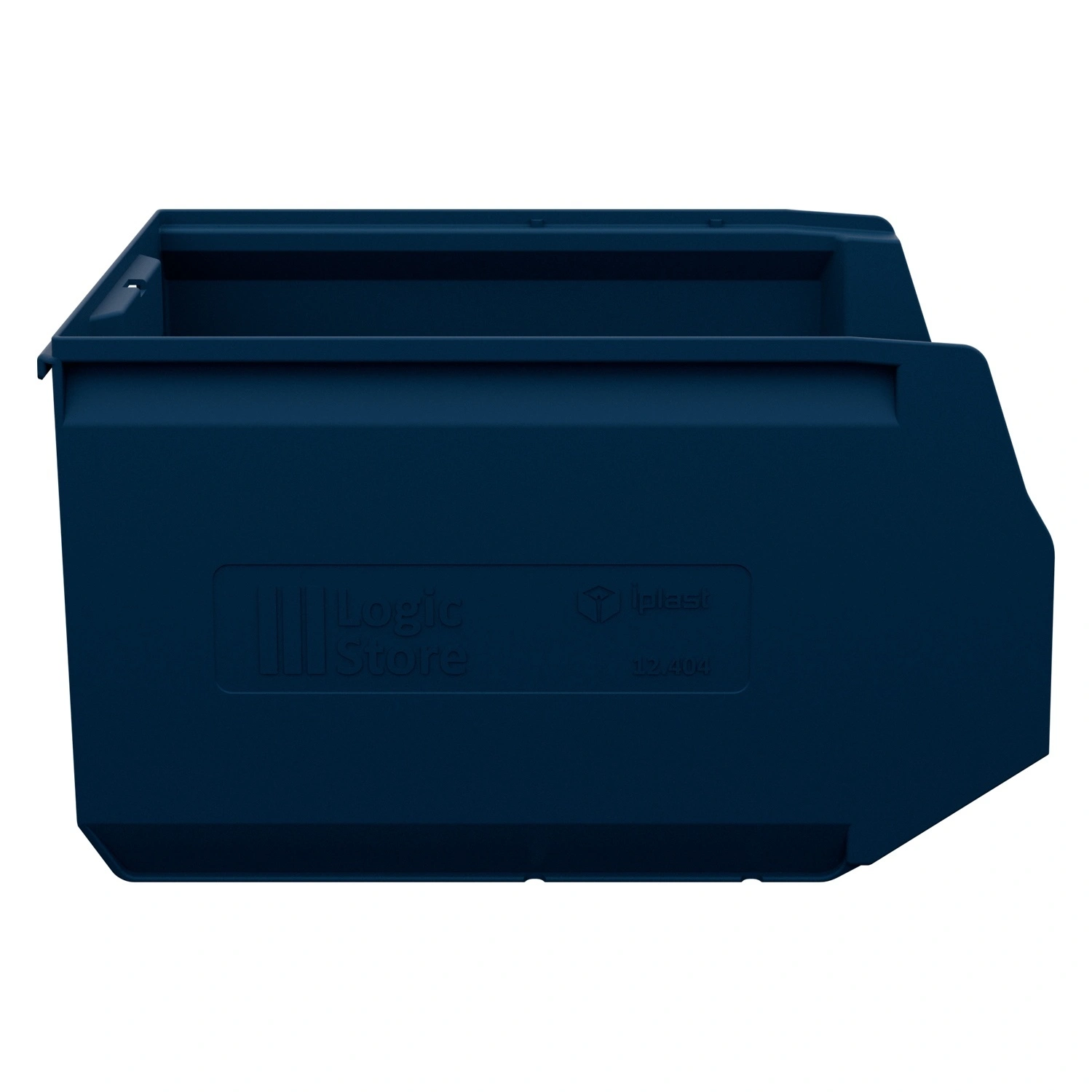 Складской лоток Logic Store 350x225x200 мм iPlast синий индиго с отверстиями для продольной перегородки