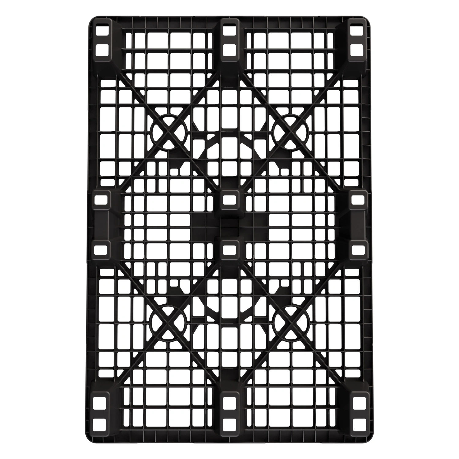 Пластиковый паллет 1200x800x140 мм iPlast чёрный ЭКО перфорированный на ножках с бортиком Пластиковый паллет 1200x800x140 мм iPlast чёрный ЭКО перфорированный на ножках с бортиком