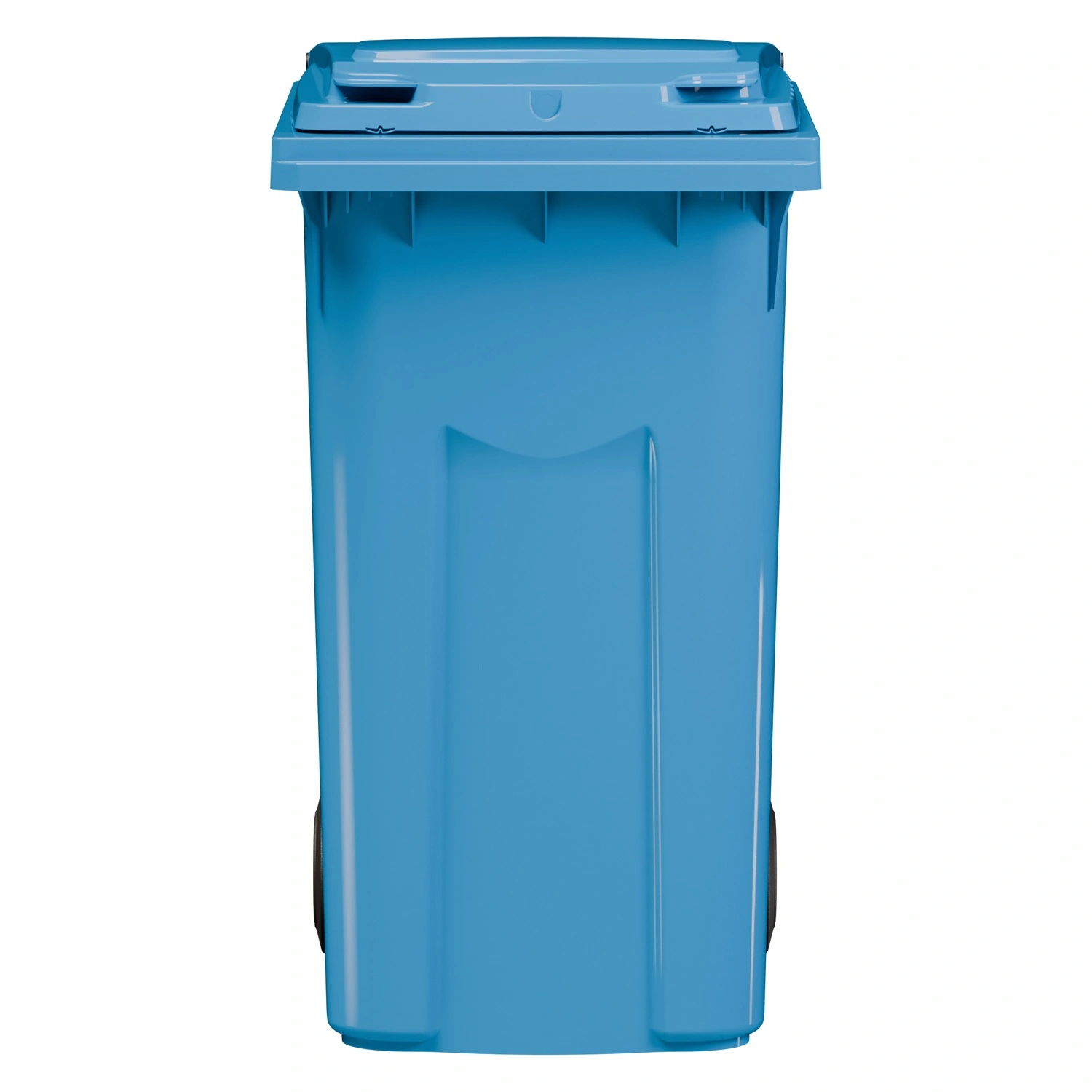 Мусорный контейнер 360 л iPlast тёмно-голубой 2-колёсный (д. 200 мм) с тёмно-голубой крышкой