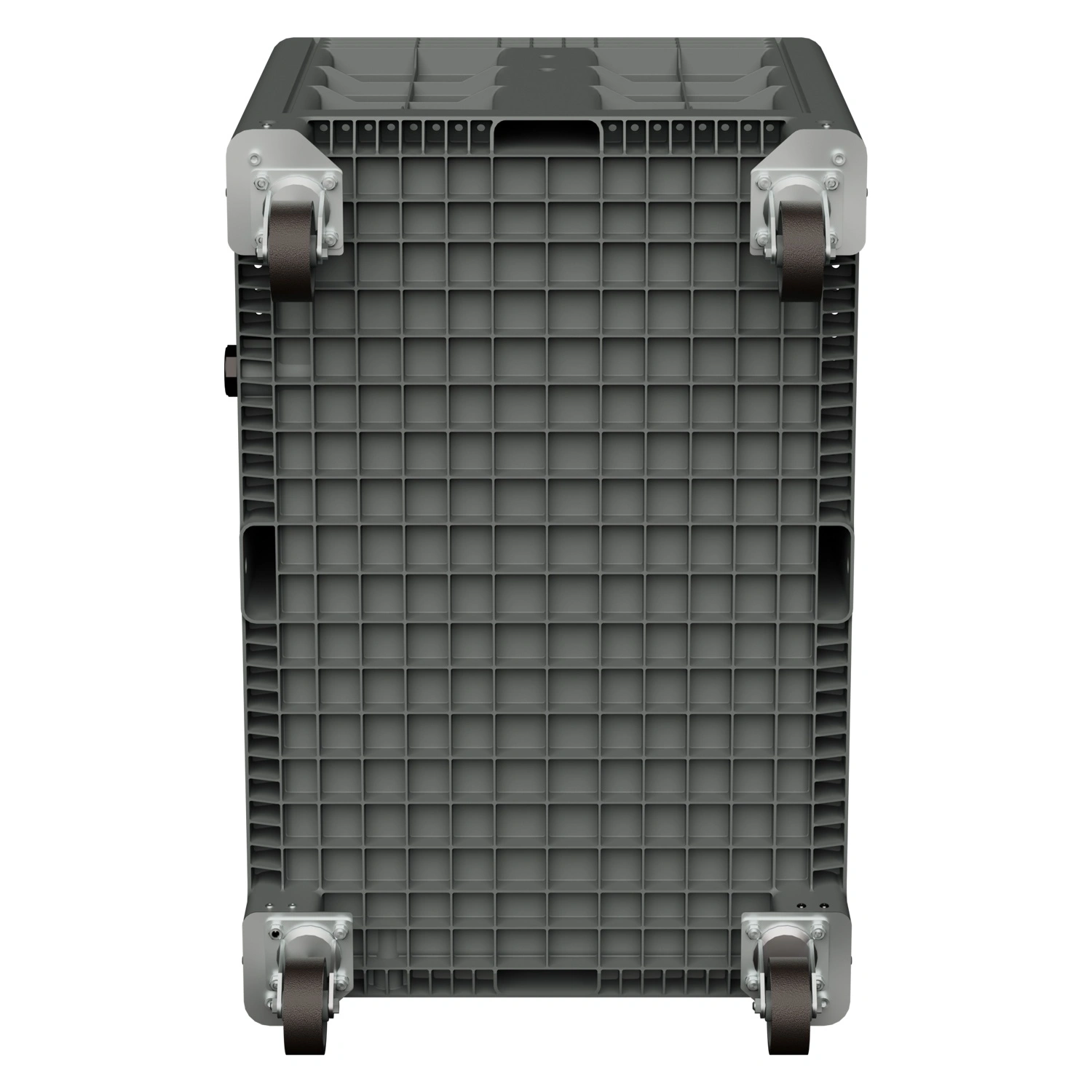 Большой контейнер 1200х800х920 мм iPlast iBOX светло-серый со сплош. стенками и дном на колёсах с пробкой 2 дюйма