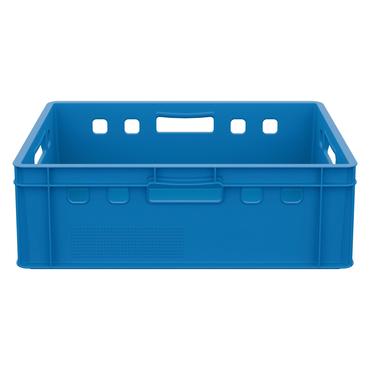 Пищевой ящик универсальный FK-6420 600х400х200 мм iPlast голубой ЭКО со сплошными стенками и дном