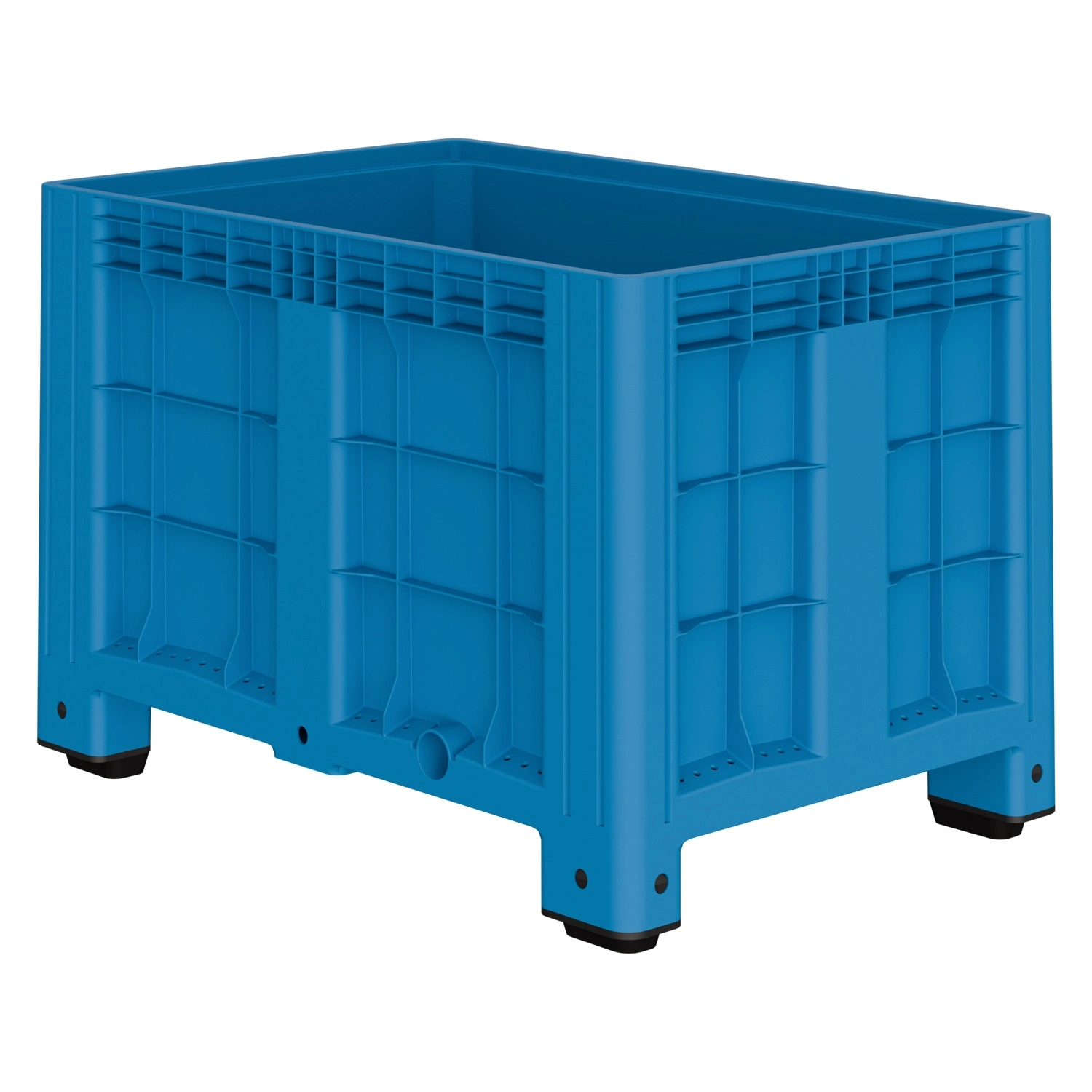 Большой контейнер 1200x800x800 мм iPlast iBOX голубой со сплошными стенками и дном, на ножках