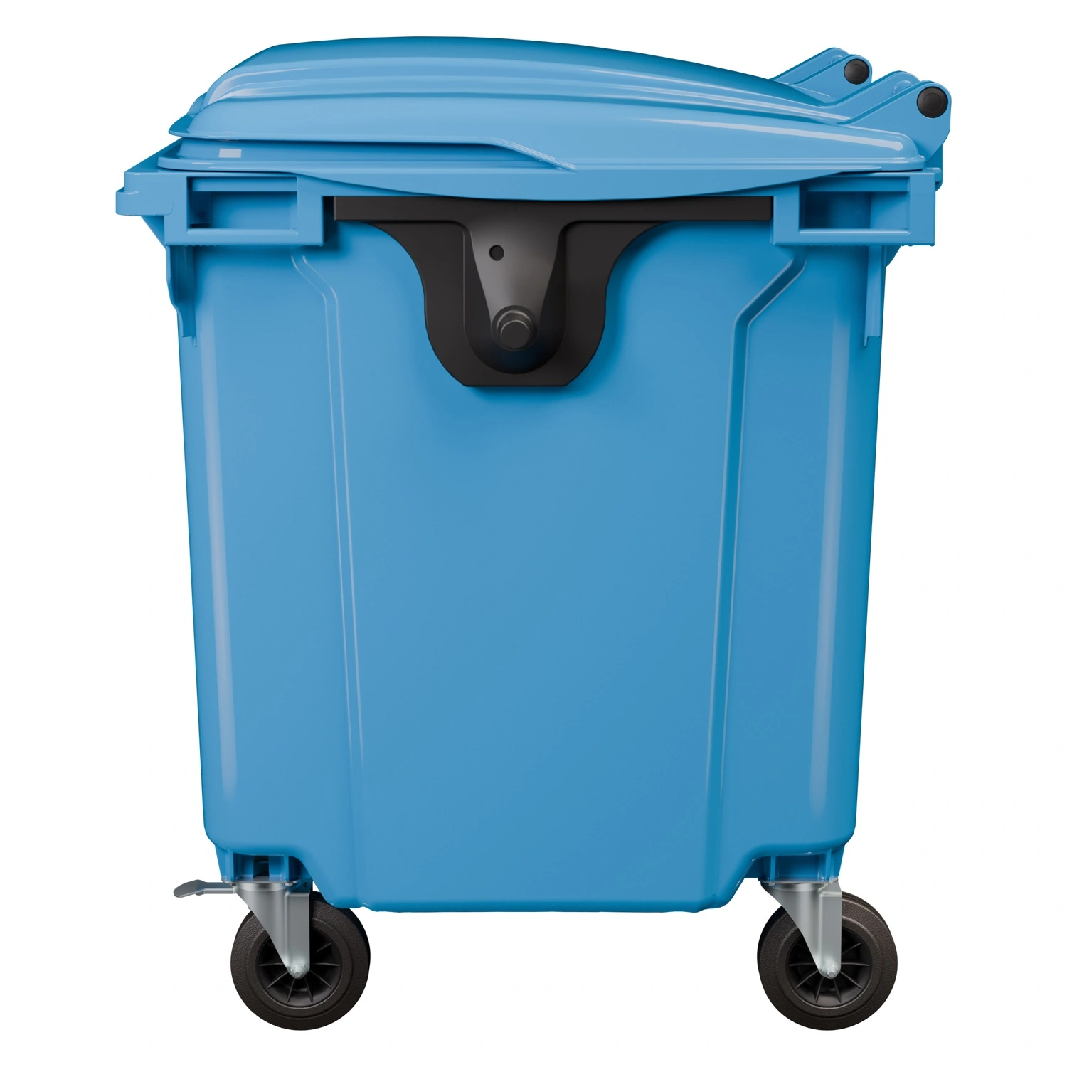 Мусорный контейнер 1100 л iPlast тёмно-голубой 4-колёсный с тёмно-голубой крышкой N2 (20.807.2)