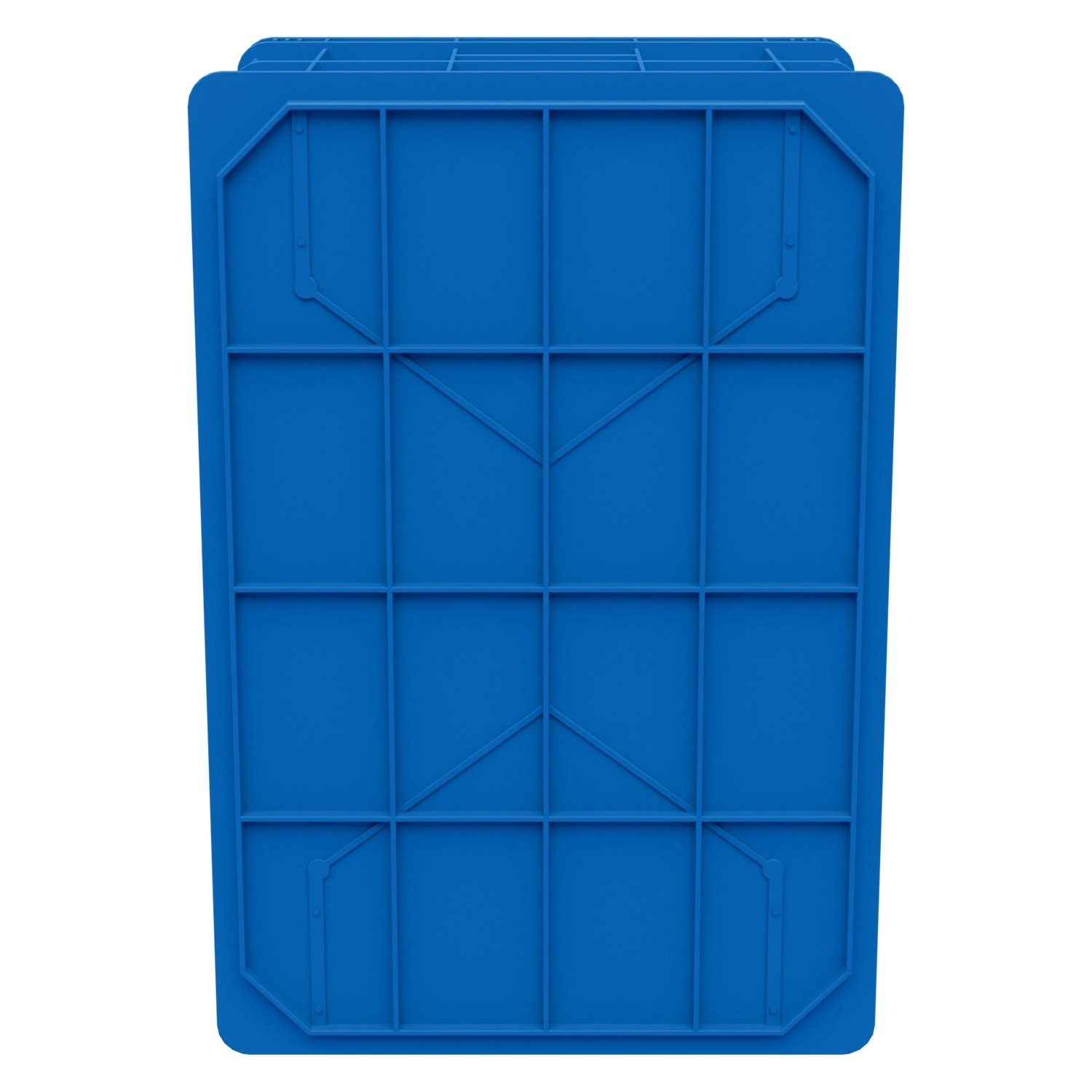 Пищевой ящик универсальный 600х400х259 мм iPlast синий ЭКО с перфорированными стенками и сплошным дном