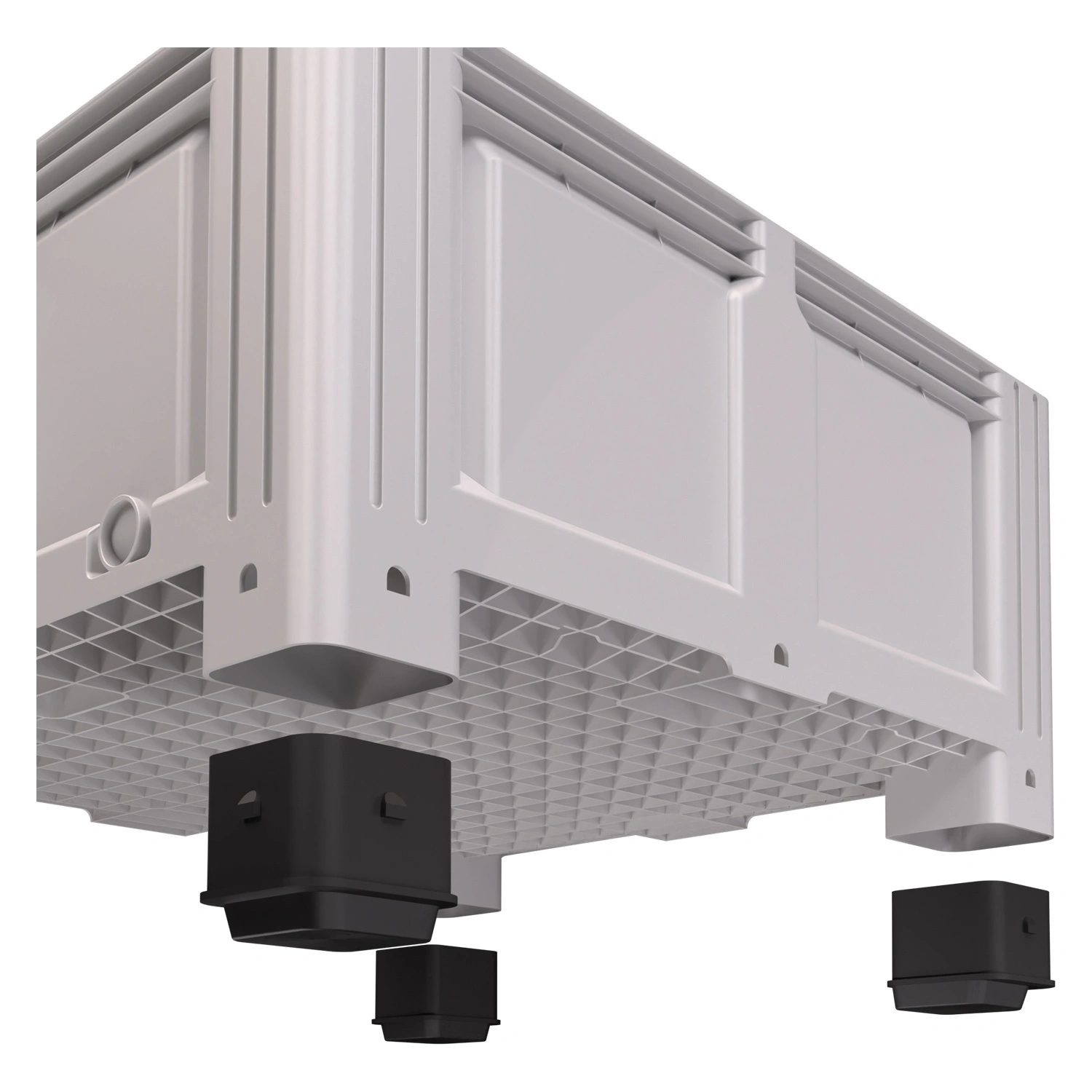 Большой контейнер 1130x1130x580 мм iPlast iBOX светло-серый со сплошными стенками и дном, на ножках