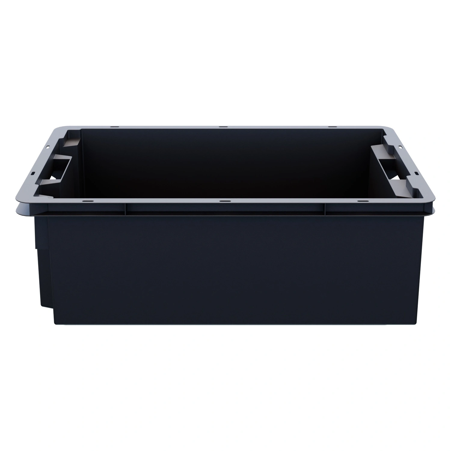 Пищевой ящик универсальный 600х400х200 мм iPlast чёрный ЭКО со сплошными стенками и дном
