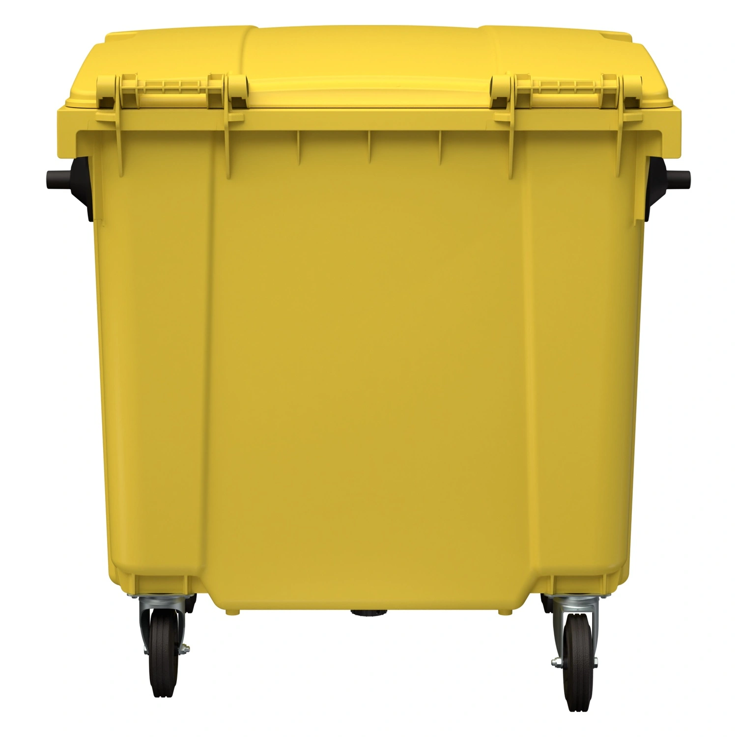 Мусорный контейнер 1100 л iPlast жёлтый 4-колёсный с жёлтой крышкой N1 (20.807.1)