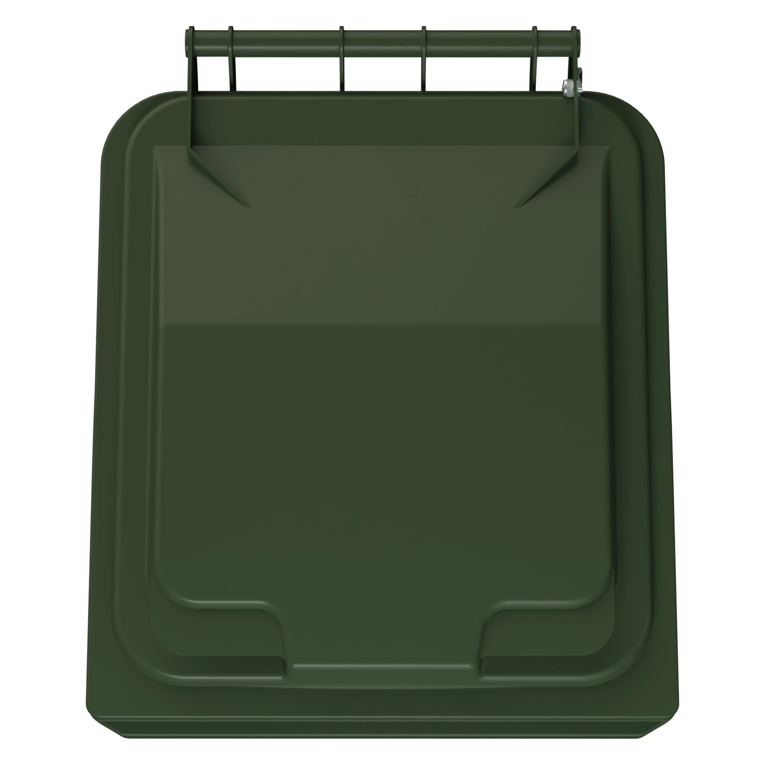 Мусорный контейнер 240 л iPlast зелёный 2-колёсный с зелёной полипропиленовой крышкой и педалью открывания