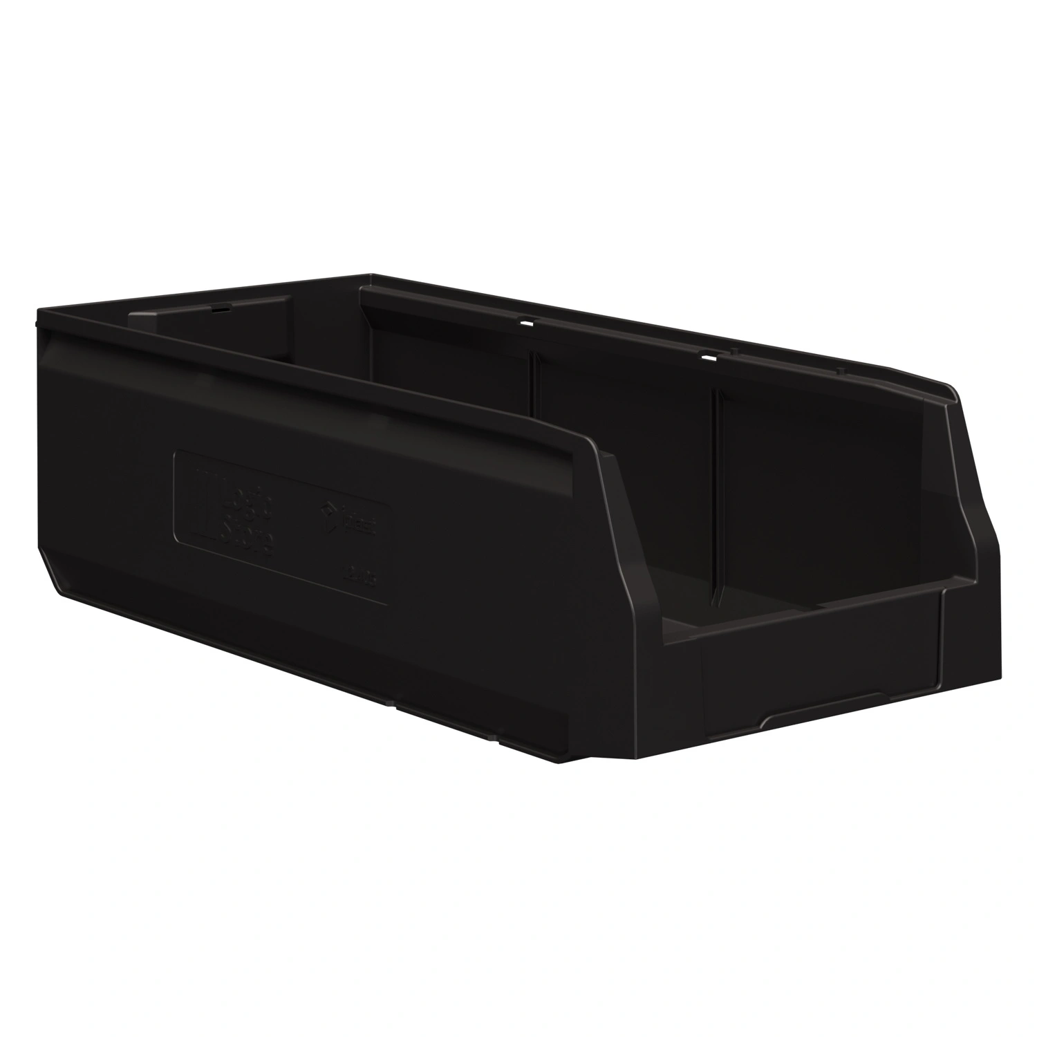 Складской лоток Logic Store 500х225х150 мм iPlast чёрный ЭКО с отверстиями для перегородок N1 (12.405.1)