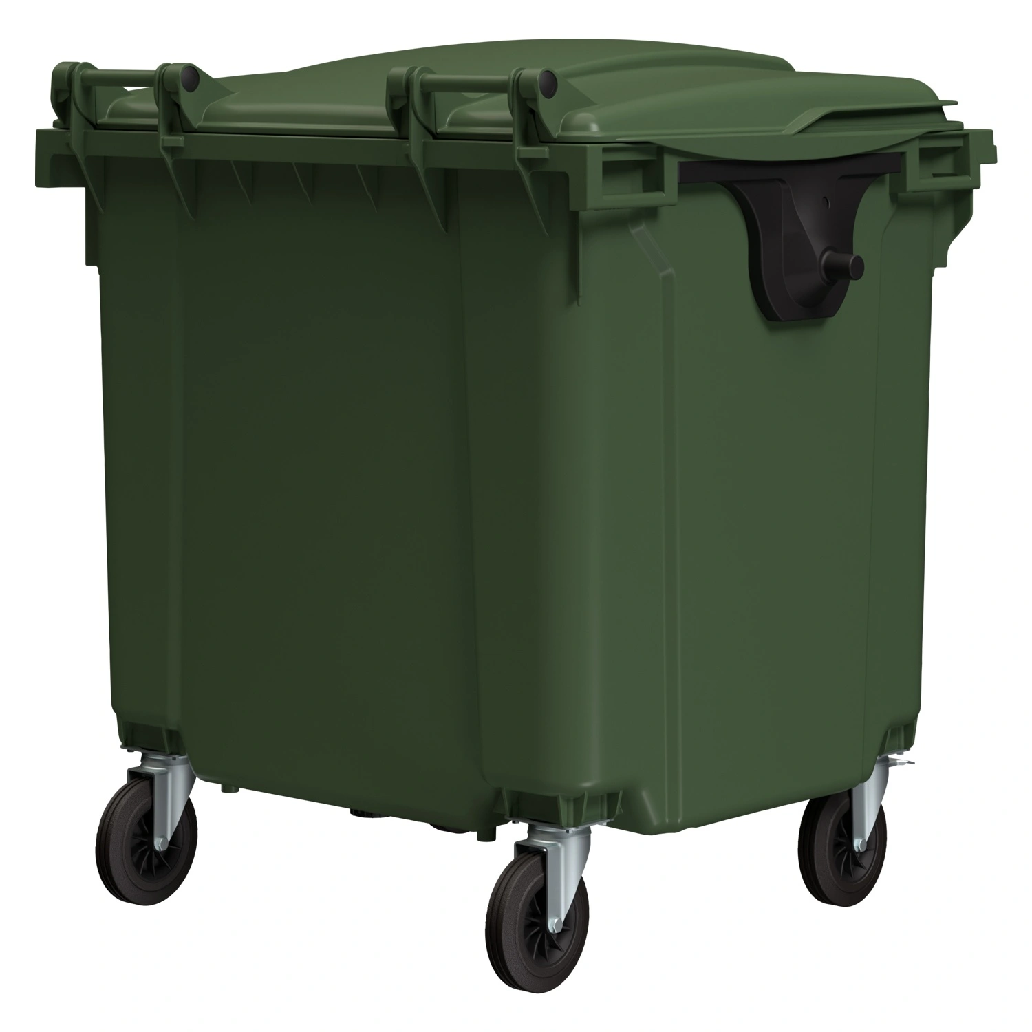 Мусорный контейнер 1100 л iPlast зелёный 4-колёсный с зелёной крышкой N2 (20.807.2) Мусорный контейнер 1100 л iPlast зелёный 4-колёсный с зелёной крышкой N2 (20.807.2)