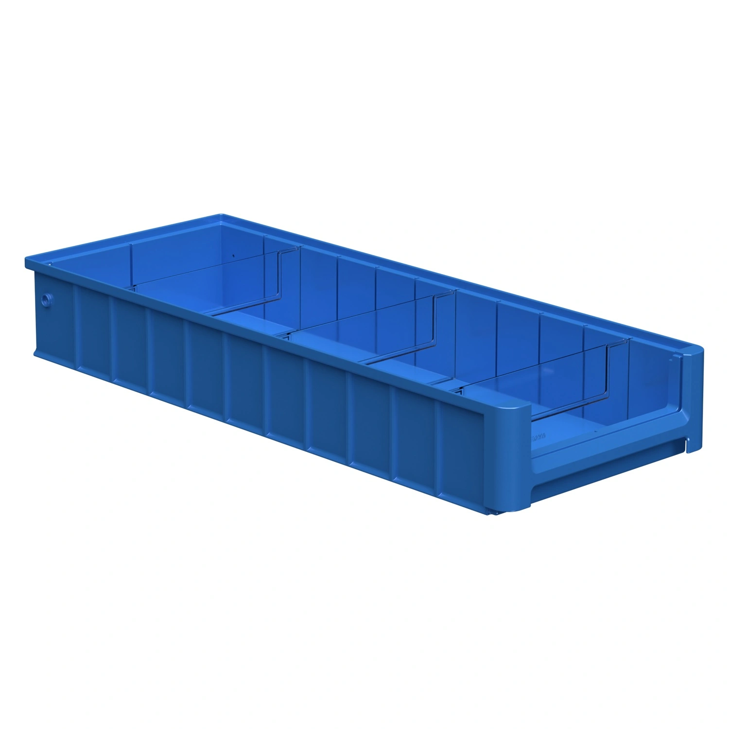 Полочный контейнер SK-6209 600х235х90 мм iPlast голубой с 3 поперечными перегородками Полочный контейнер SK-6209 600х235х90 мм iPlast голубой с 3 поперечными перегородками