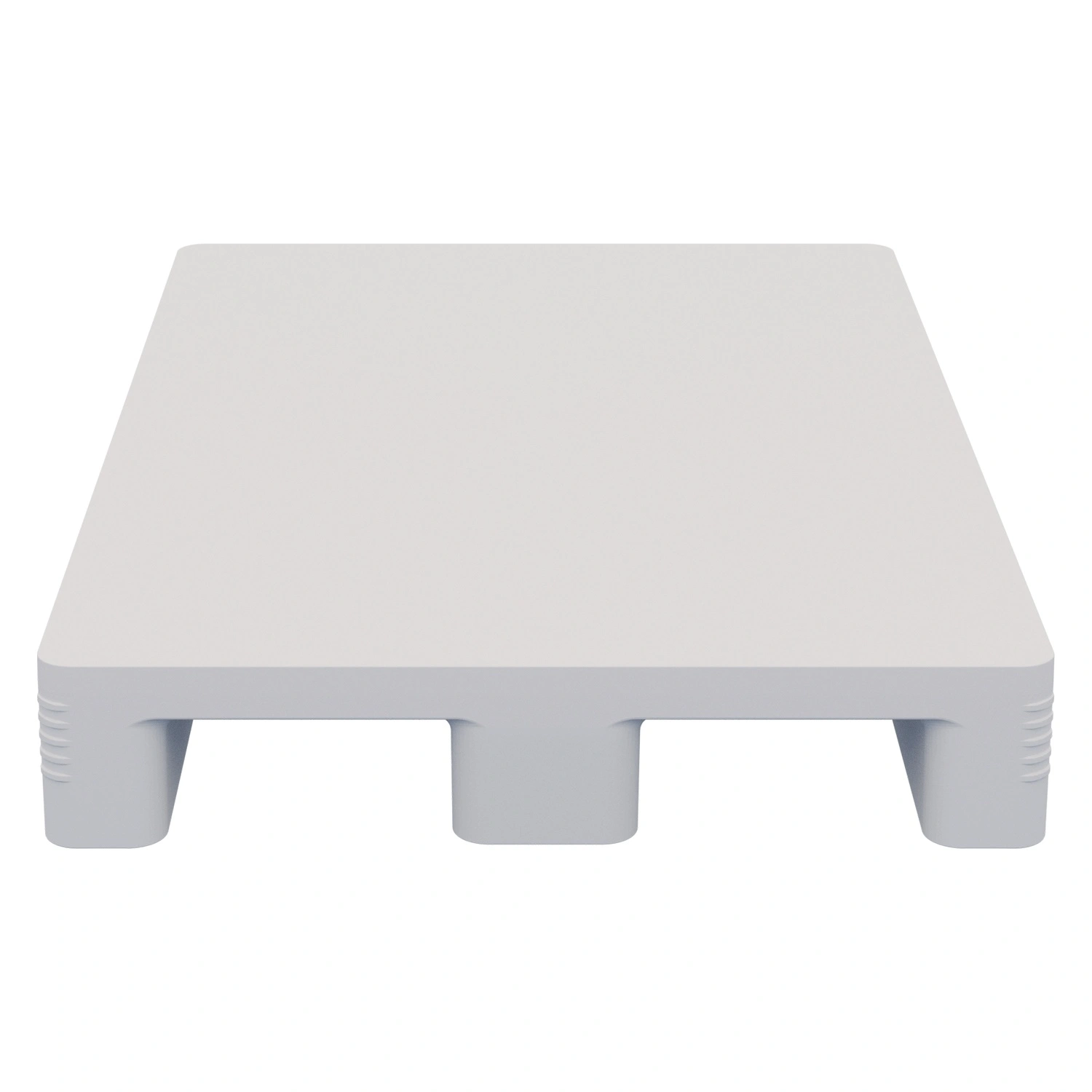 Пластиковый паллет 1200х800х150 мм iPlast белый сплошной на 3 полозьях без бортика