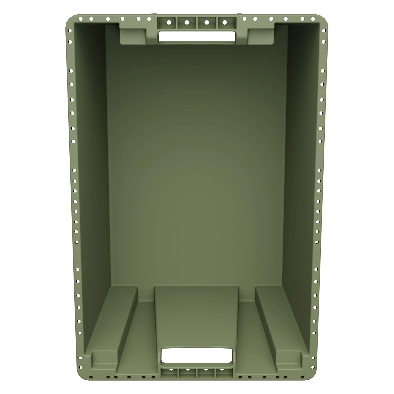 Поворотно-вкладываемый контейнер INSTORE KD-6430.2 600х400х300 мм iPlast зелёный ЭКО со сплошными стенками, дном и зацепами для пакетов