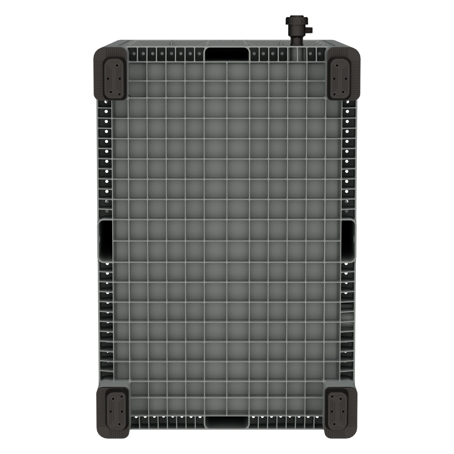 Большой контейнер 1200х800х800 мм iPlast iBOX светло-серый со сплош. стенками и дном на ножках с краном 1 дюйм