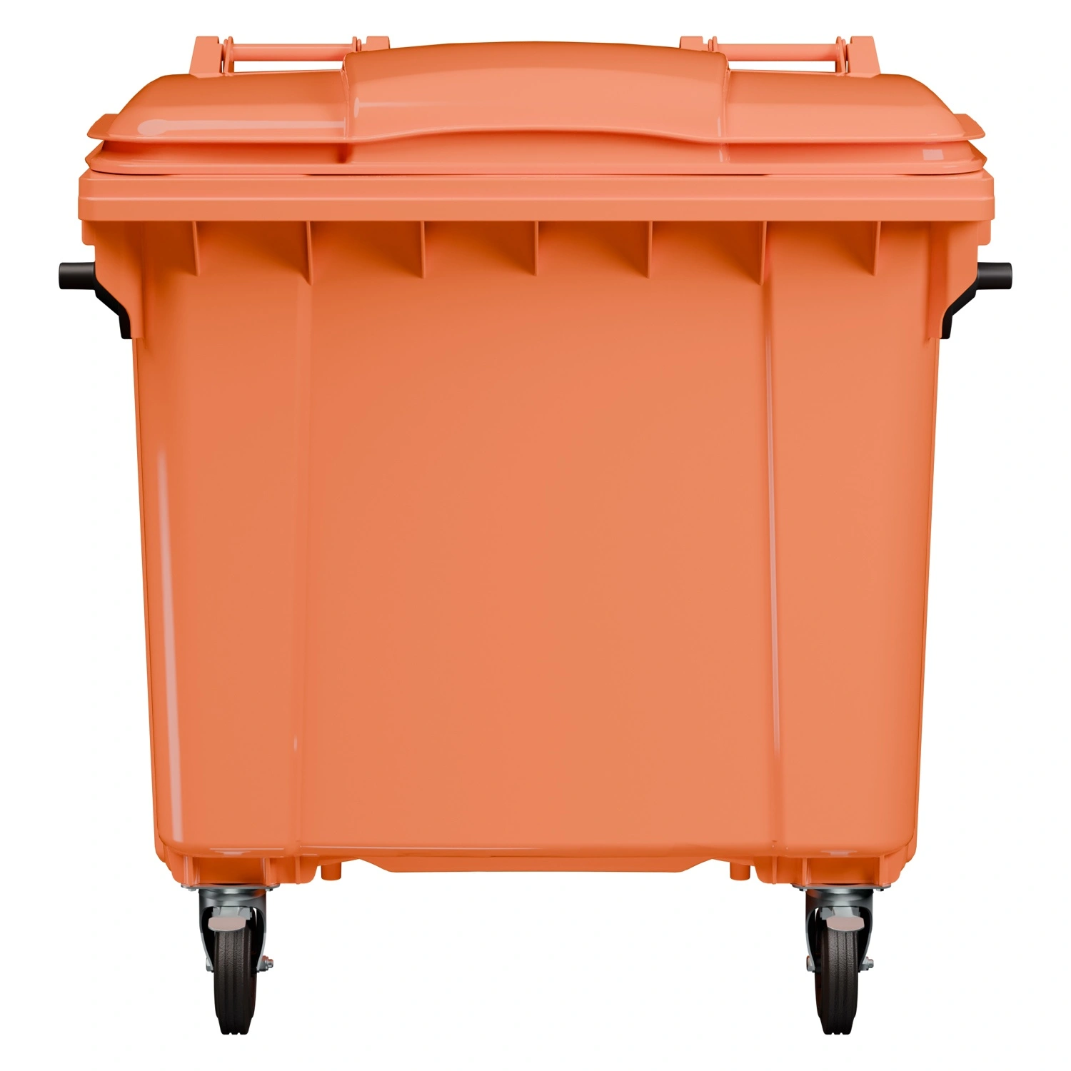 Мусорный контейнер 1100 л iPlast оранжевый 4-х колёсный с оранжевой крышкой N2 (20.807.2)