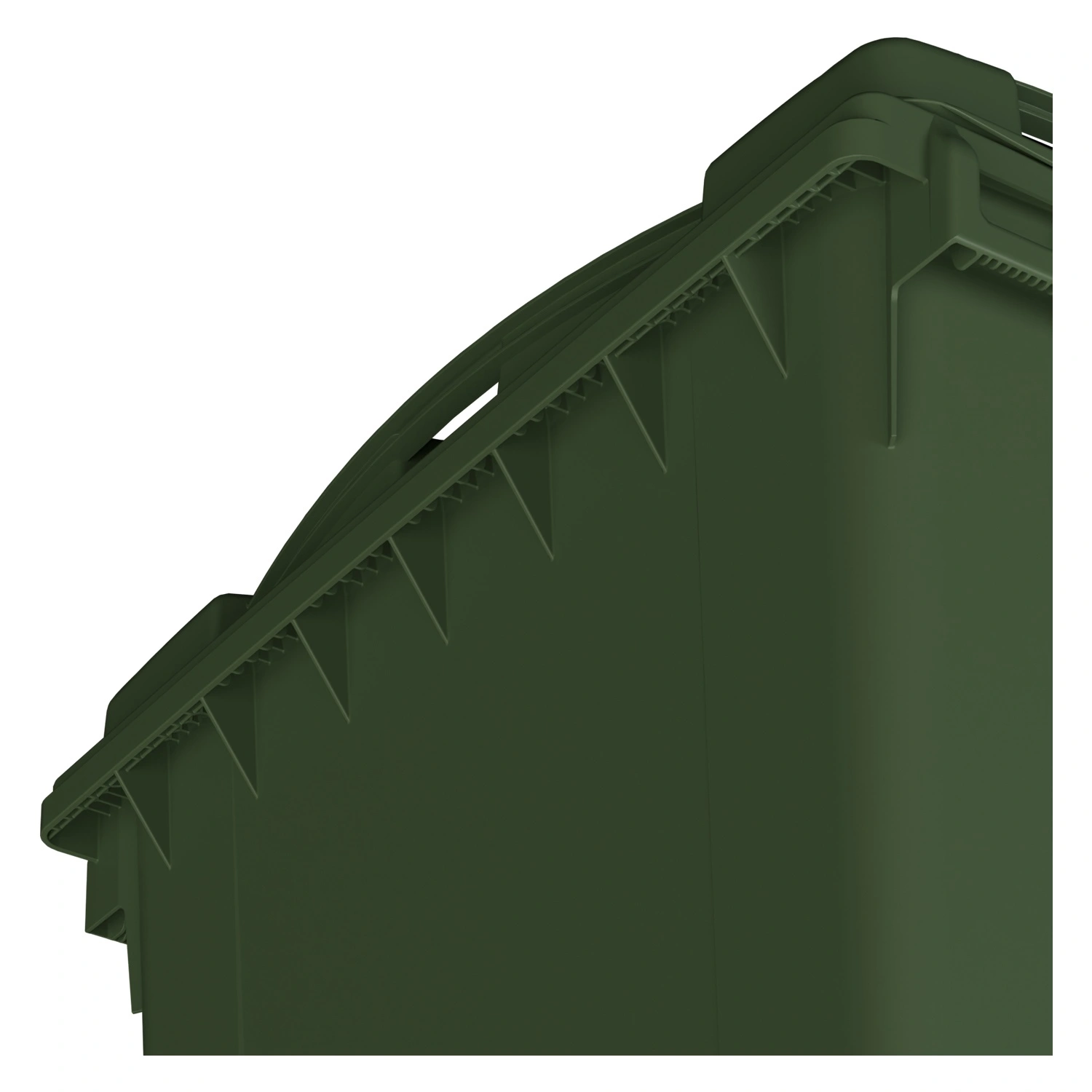 Мусорный контейнер 660 л iPlast зелёный 4-колёсный с зелёной крышкой