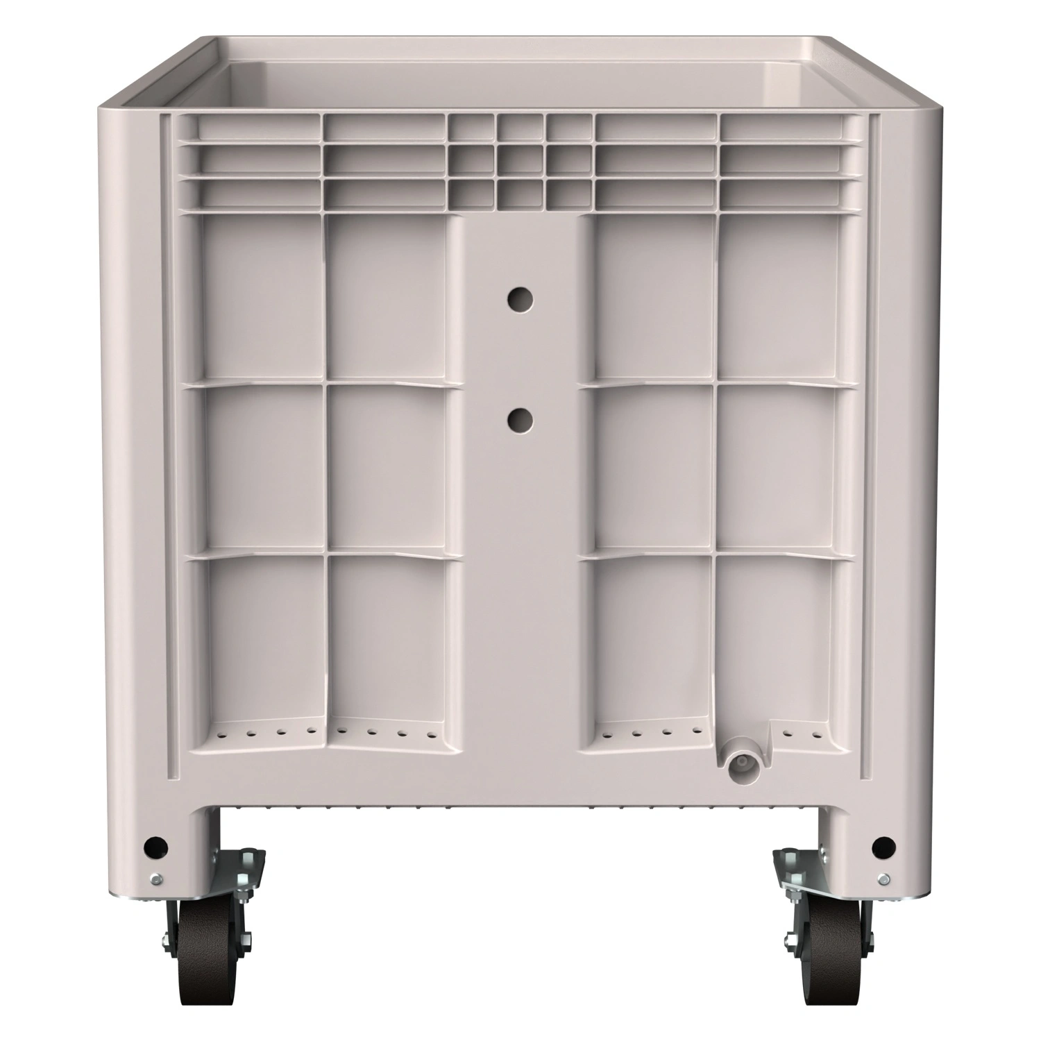 Большой контейнер 1200x800x920 мм iPlast iBOX светло-серый со сплошными стенками и дном, на колёсах