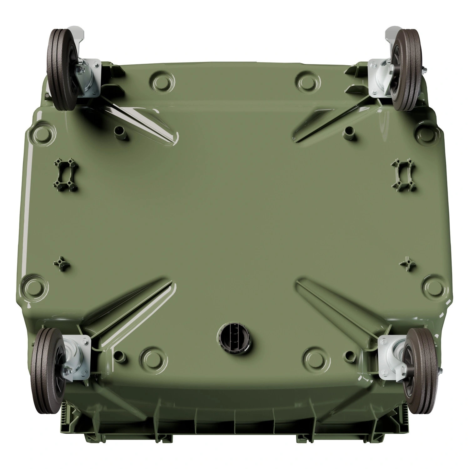 Мусорный контейнер 1100 л iPlast зелёный 4-колёсный с зелёной крышкой N2 (20.807.2)