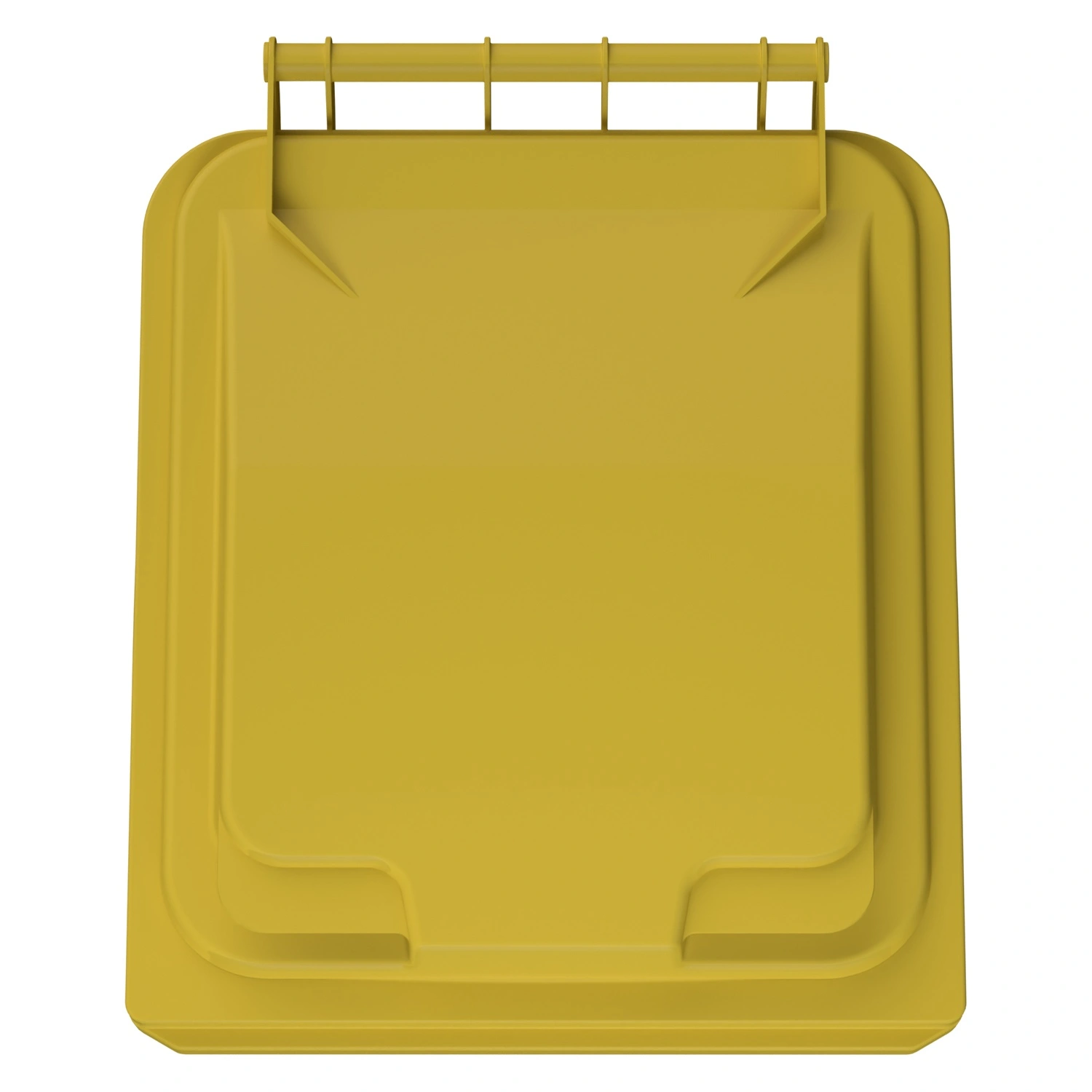 Мусорный контейнер 240 л iPlast жёлтый 2-колёсный (д. 200 мм) с жёлтой полипропиленовой крышкой