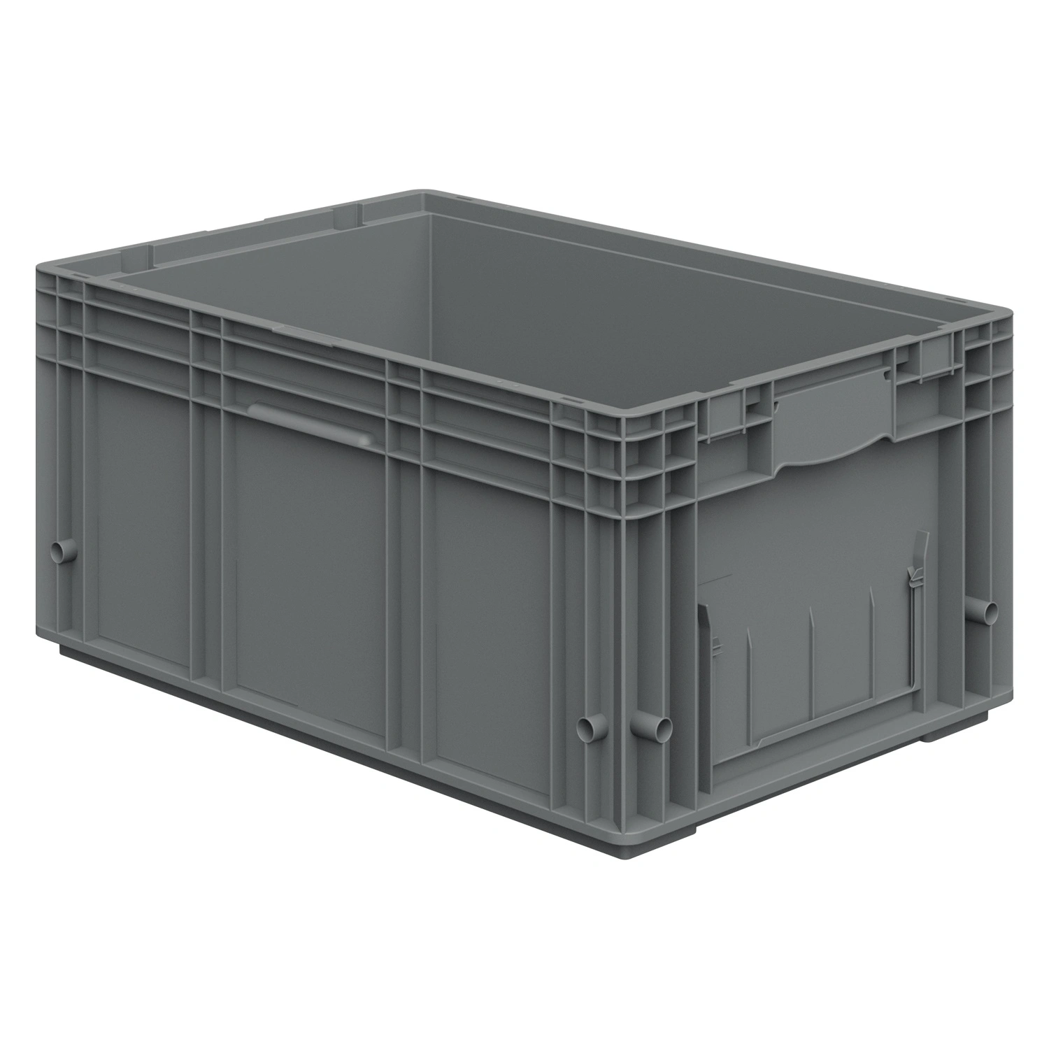 Ящик RL-KLT 6280 594х396х280 мм iPlast серый с дренажными отверстиями в дне