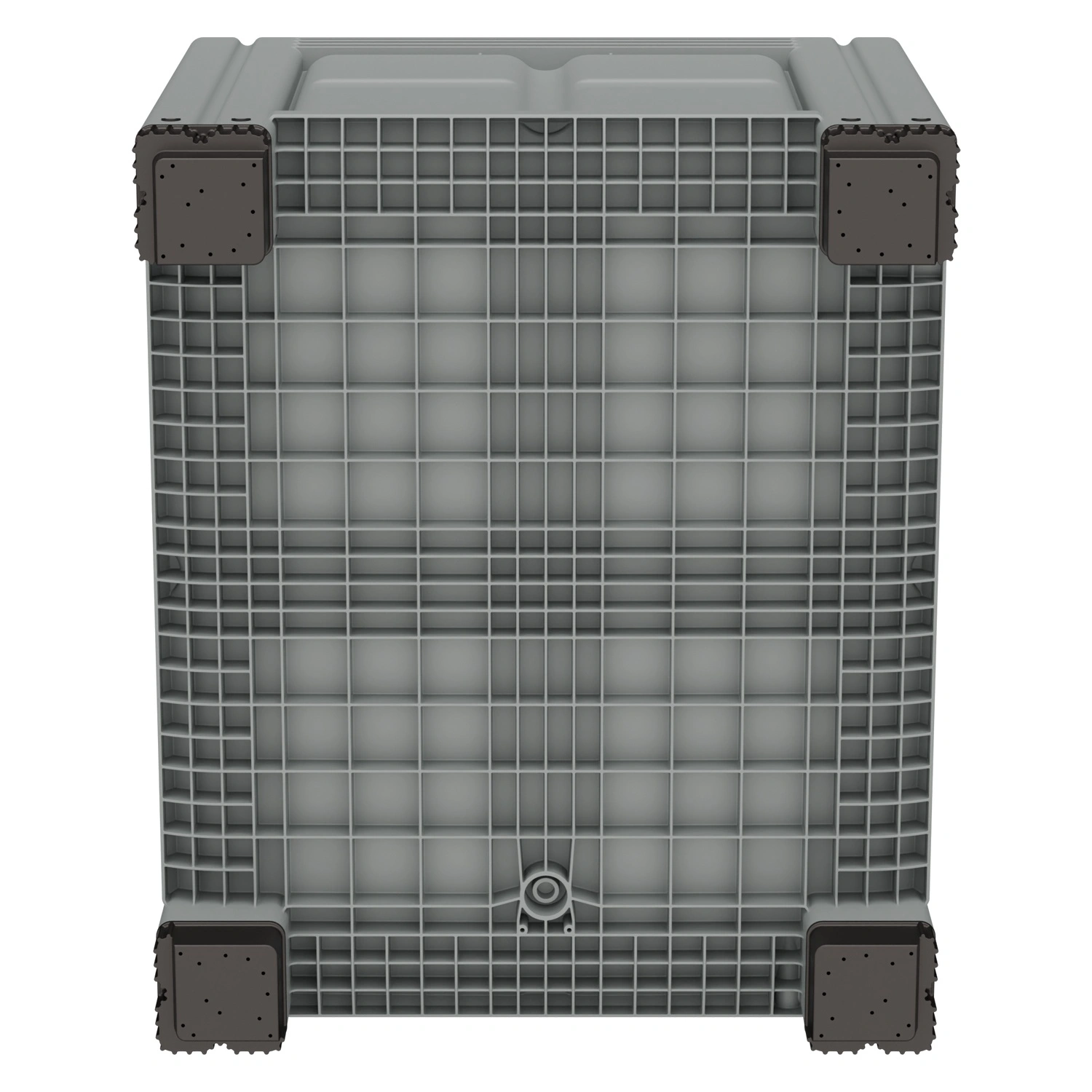 Большой контейнер 1200x1000x790 мм iPlast iBOX светло-серый со сплош. стенками и дном, на высоких ножках