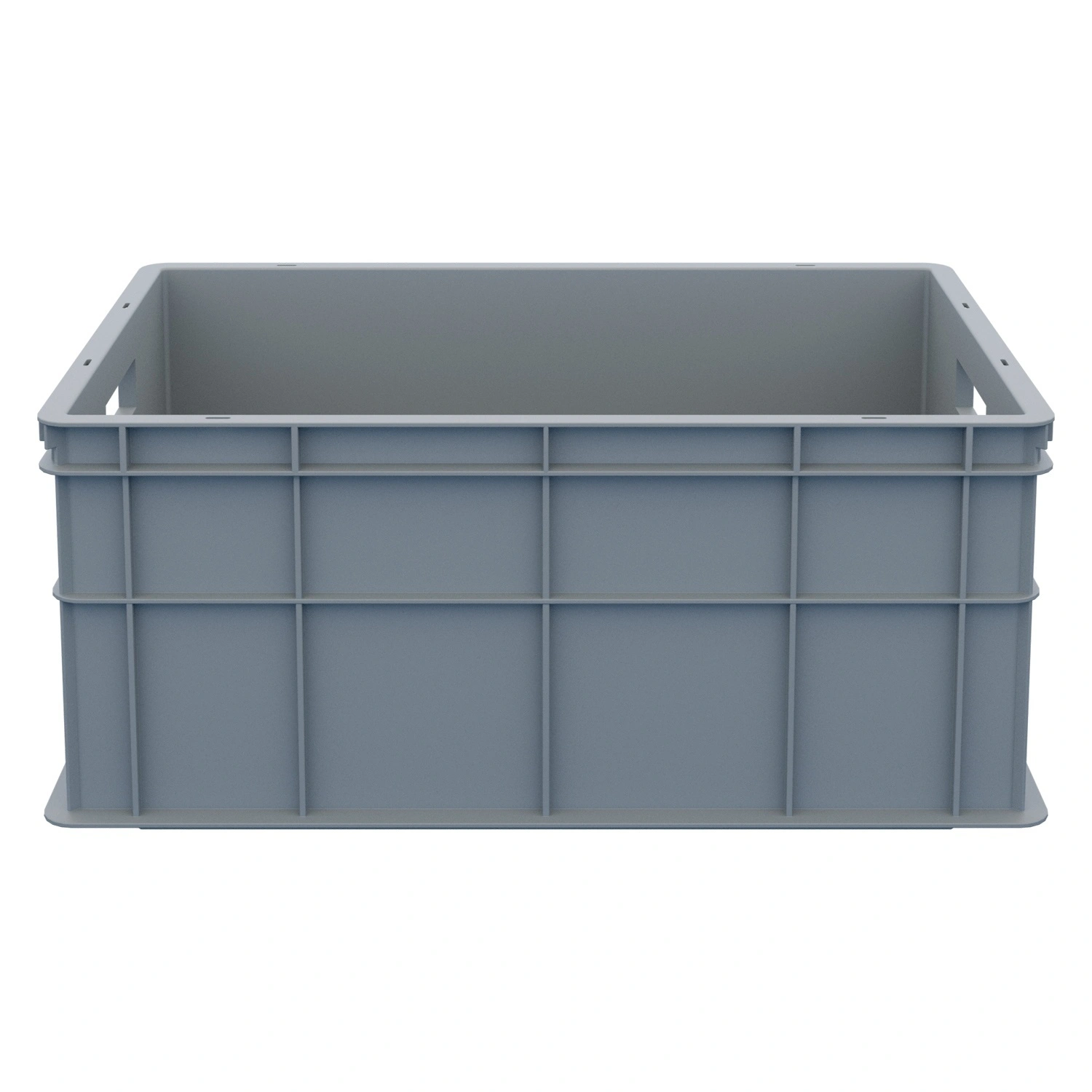 Пищевой ящик универсальный 600х400х259 мм iPlast светло-серый ЭКО со сплошными стенками и дном