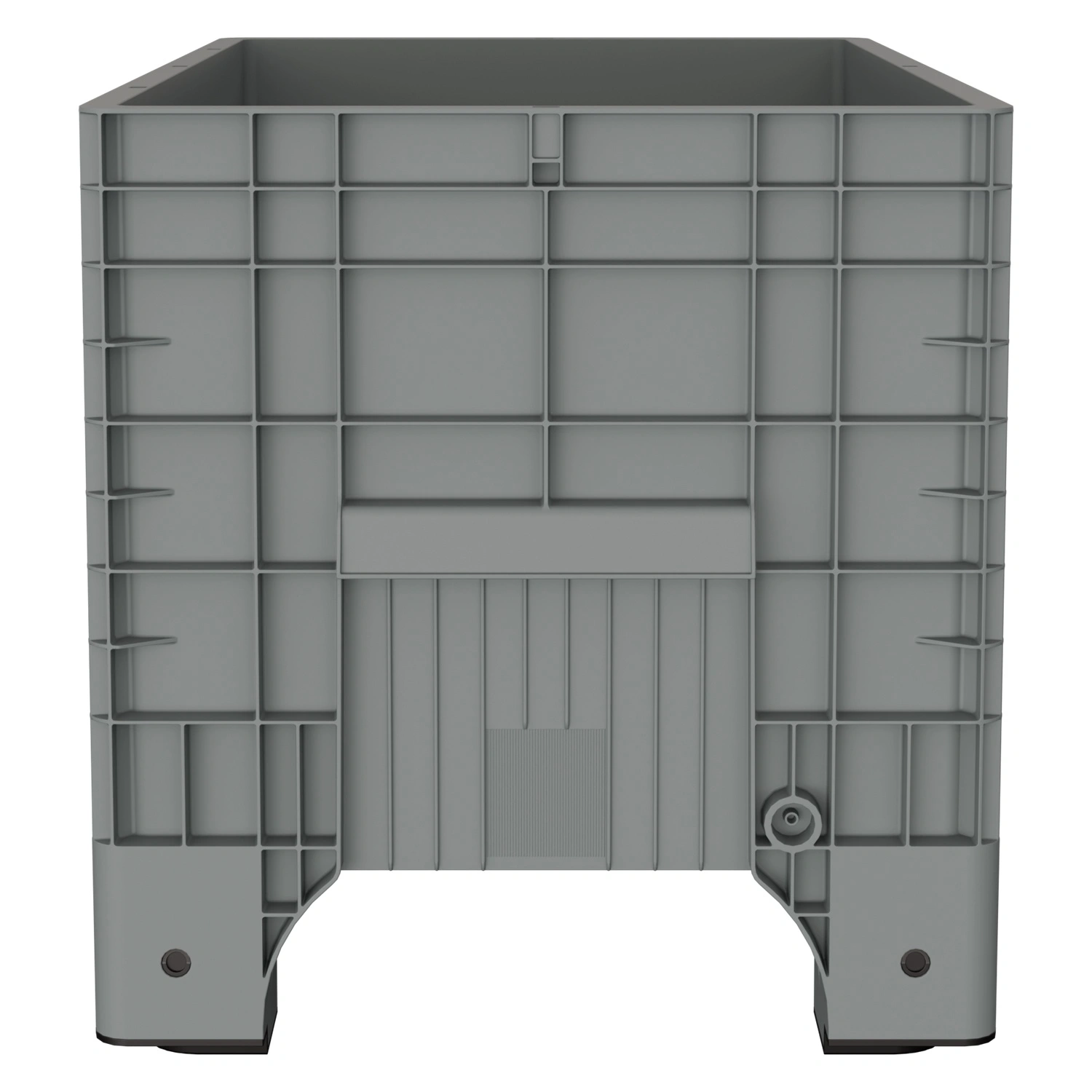 Большой контейнер 1020x640x675 мм iPlast iBOX светло-серый со сплошными стенками и дном, на ножках